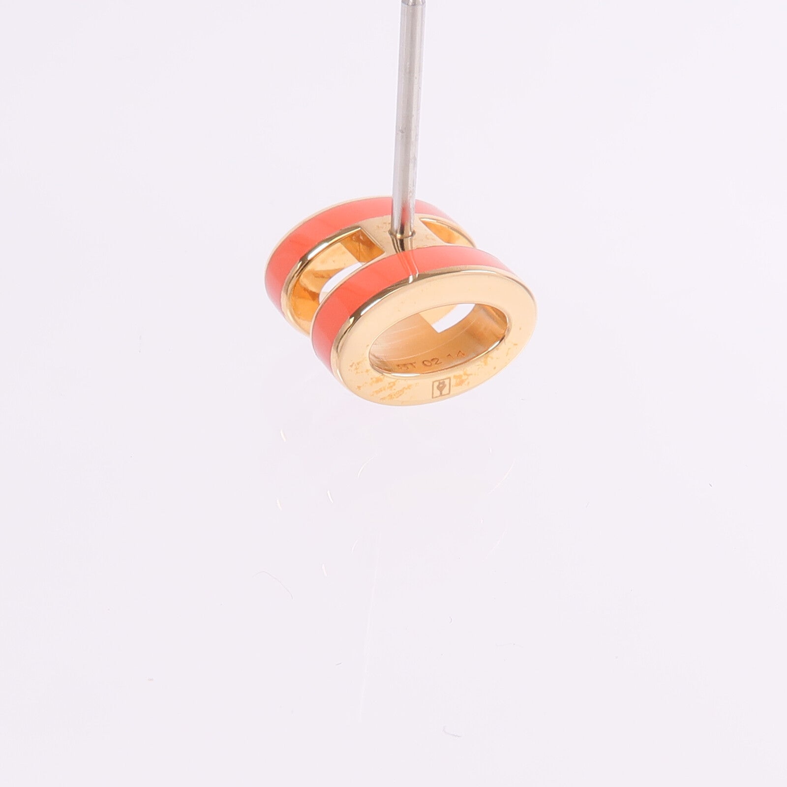 HERMES 金屬/琺瑯Mini Pop H金扣耳環