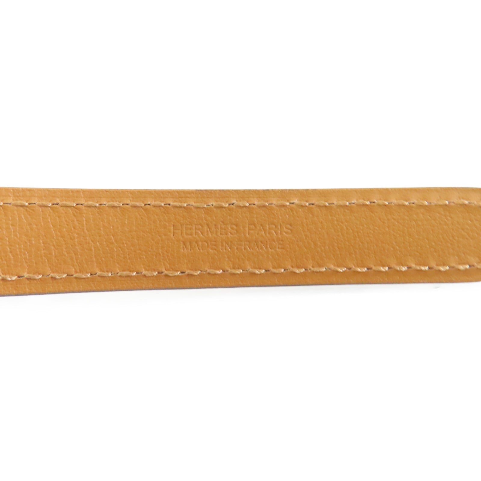 HERMES 【激減優惠】Epsom皮革Pop H Belt金扣皮帶10 Craie鉛筆白
