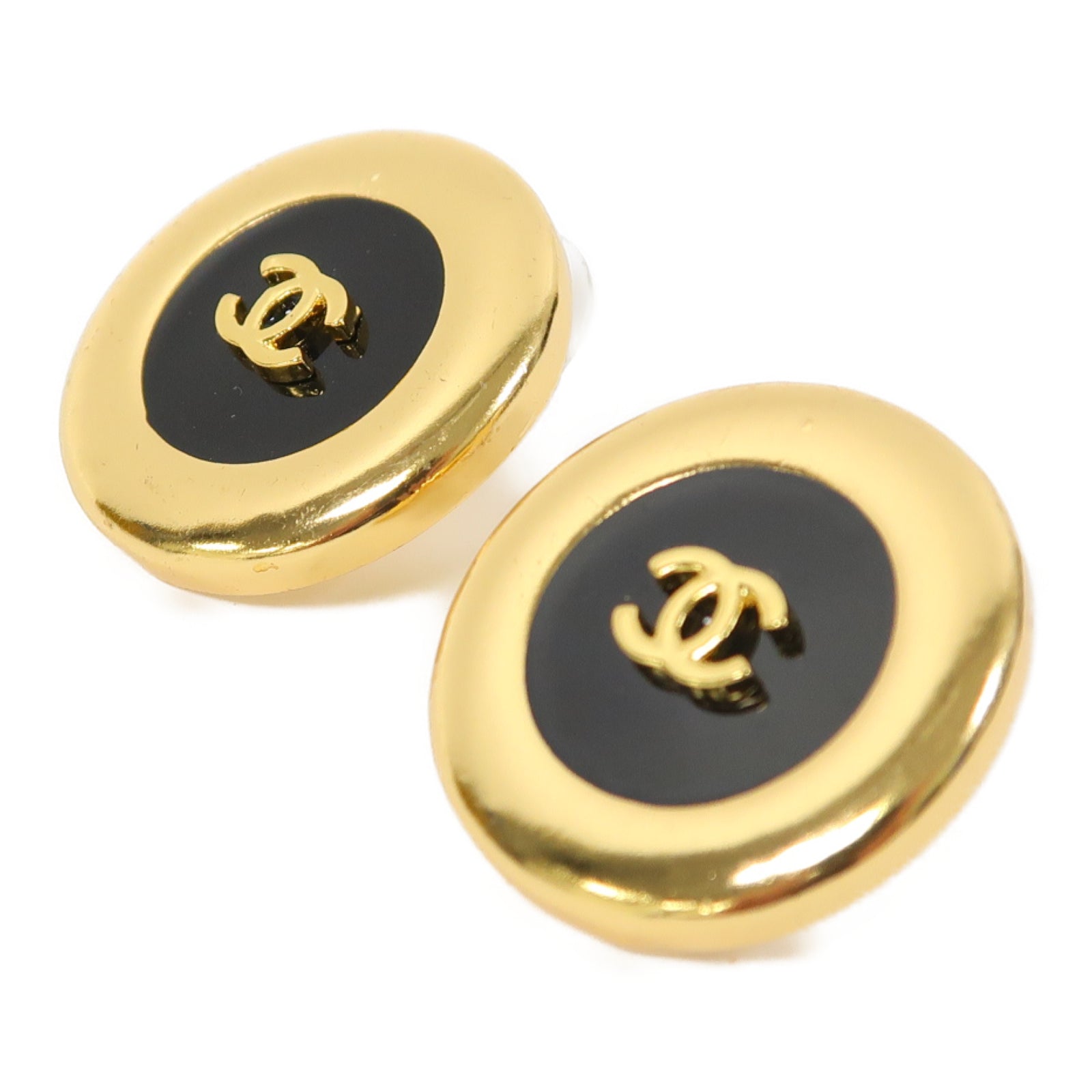 CHANEL 金屬Earrings耳環金色/黑色