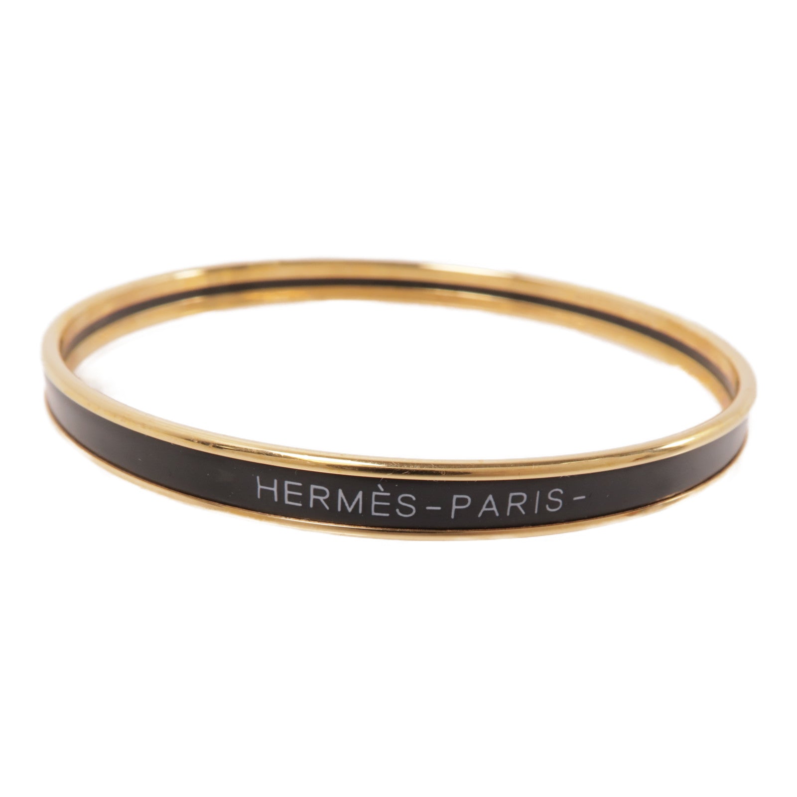 HERMES 金屬Bangle手鐲黑色/金色