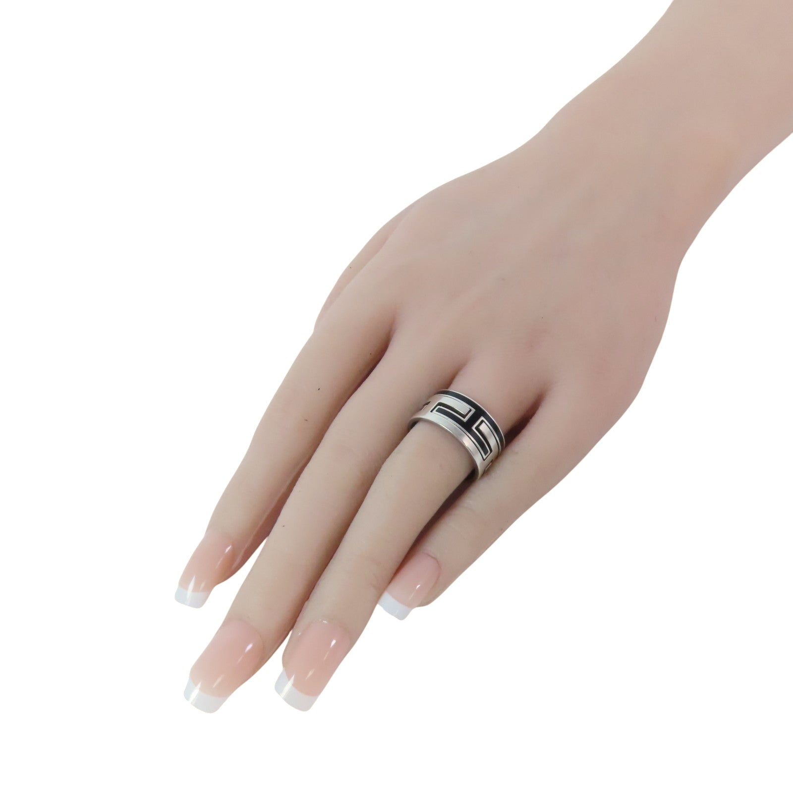 HERMES 925純銀Move Ash H Logo Sterling Ring戒指#55/US#7