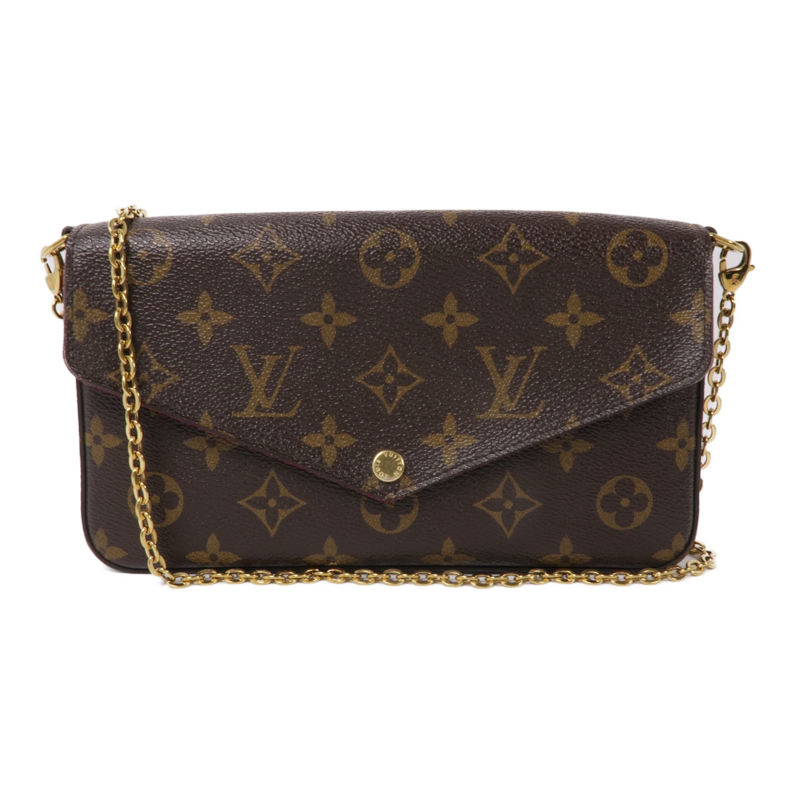 LOUIS VUITTON Monogram Pochette Felicie金扣鏈帶肩背袋