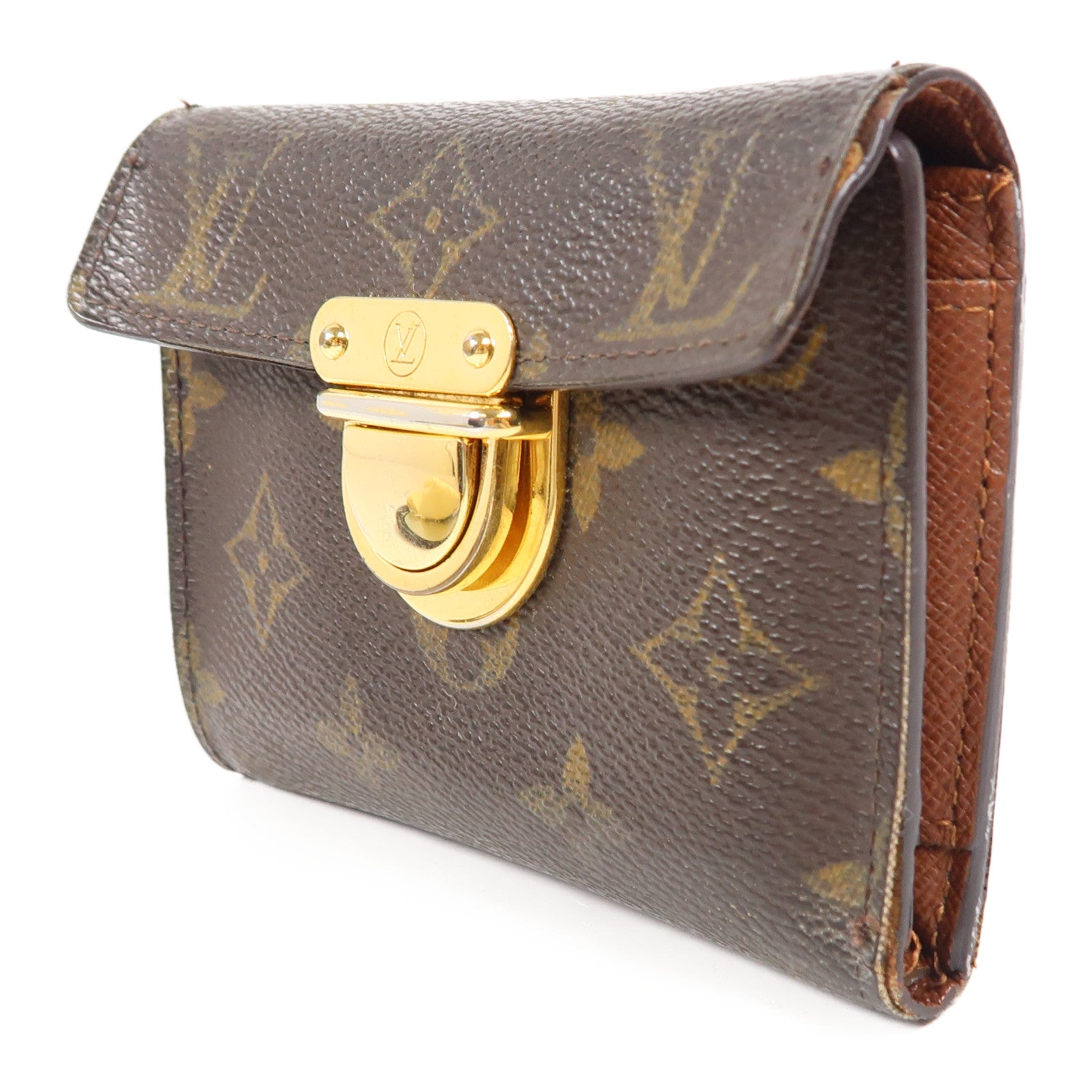 LOUIS VUITTON LV GHW Tri-fold Long Wallet Monogram M60003 Brown