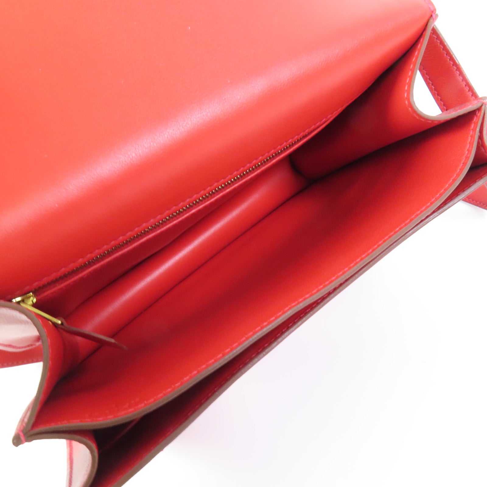 HERMES Swift皮革Constance 24金扣肩背袋Red