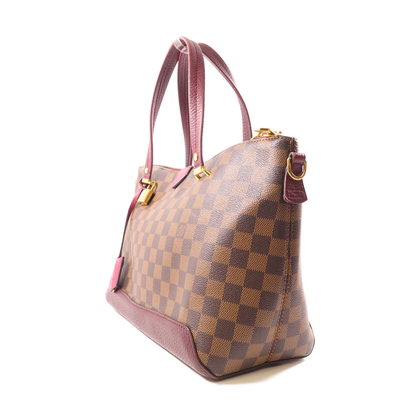 LOUIS VUITTON 【激減優惠】Damier Hyde Park金扣手挽肩背兩用袋棕色/紅色