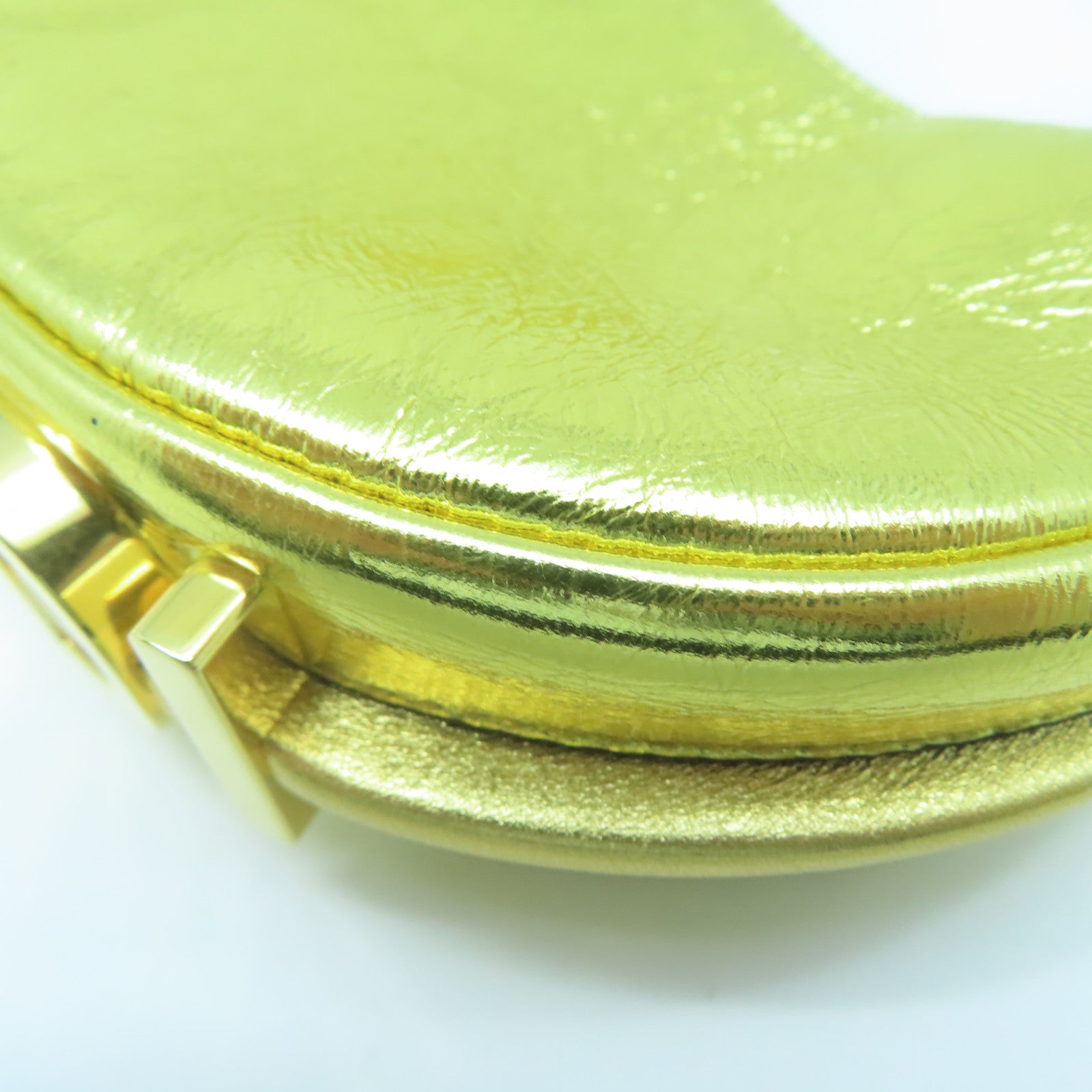 FENDI Coated Canvas Clutch Bag Gold Buckle Clutch Gold