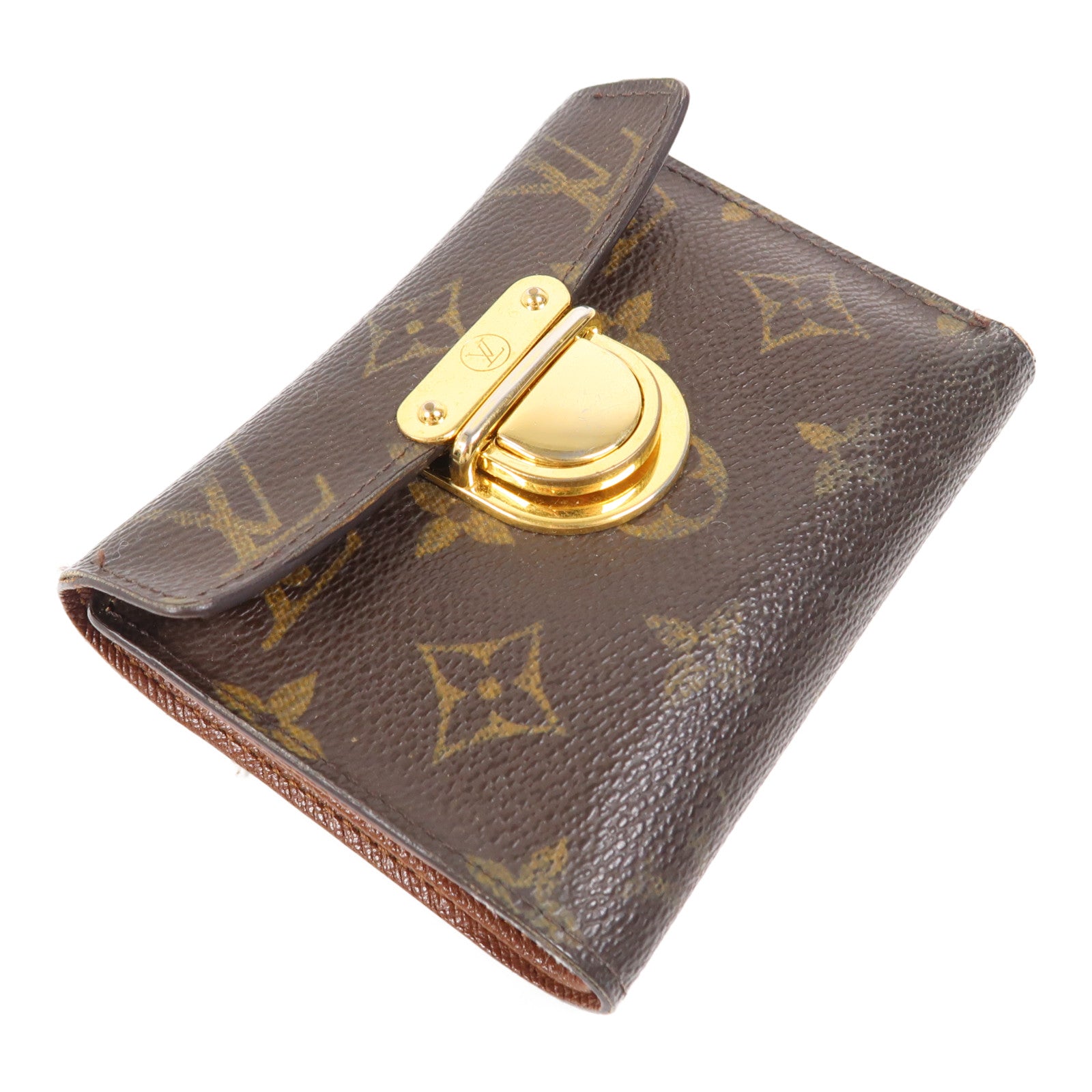 LOUIS VUITTON LV GHW Tri-fold Long Wallet Monogram M60003 Brown