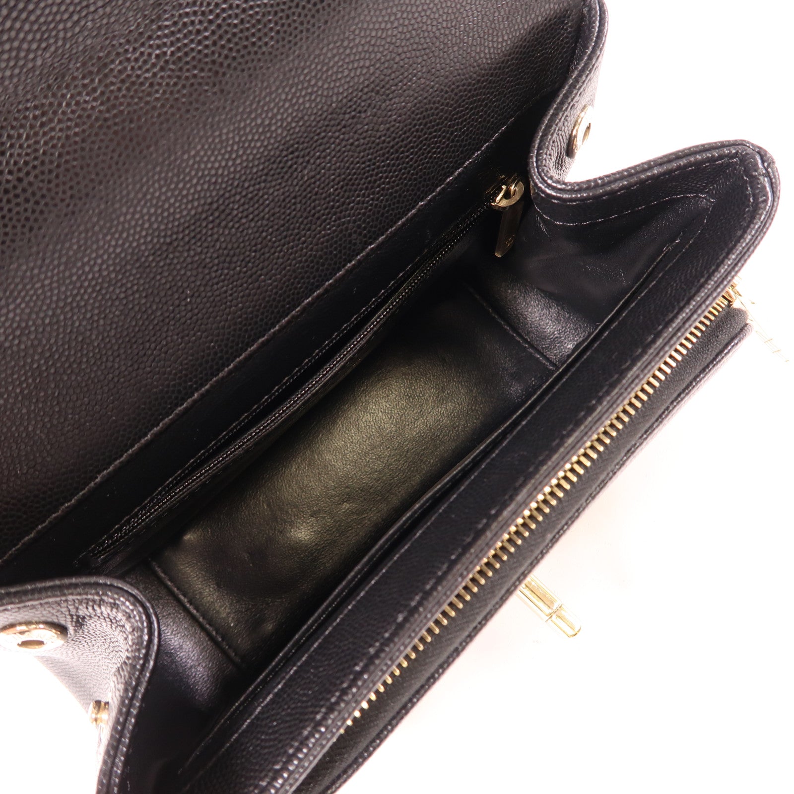CHANEL CC GHW Business Affinity 2 Way Bag A93749 Calfskin Leather Black