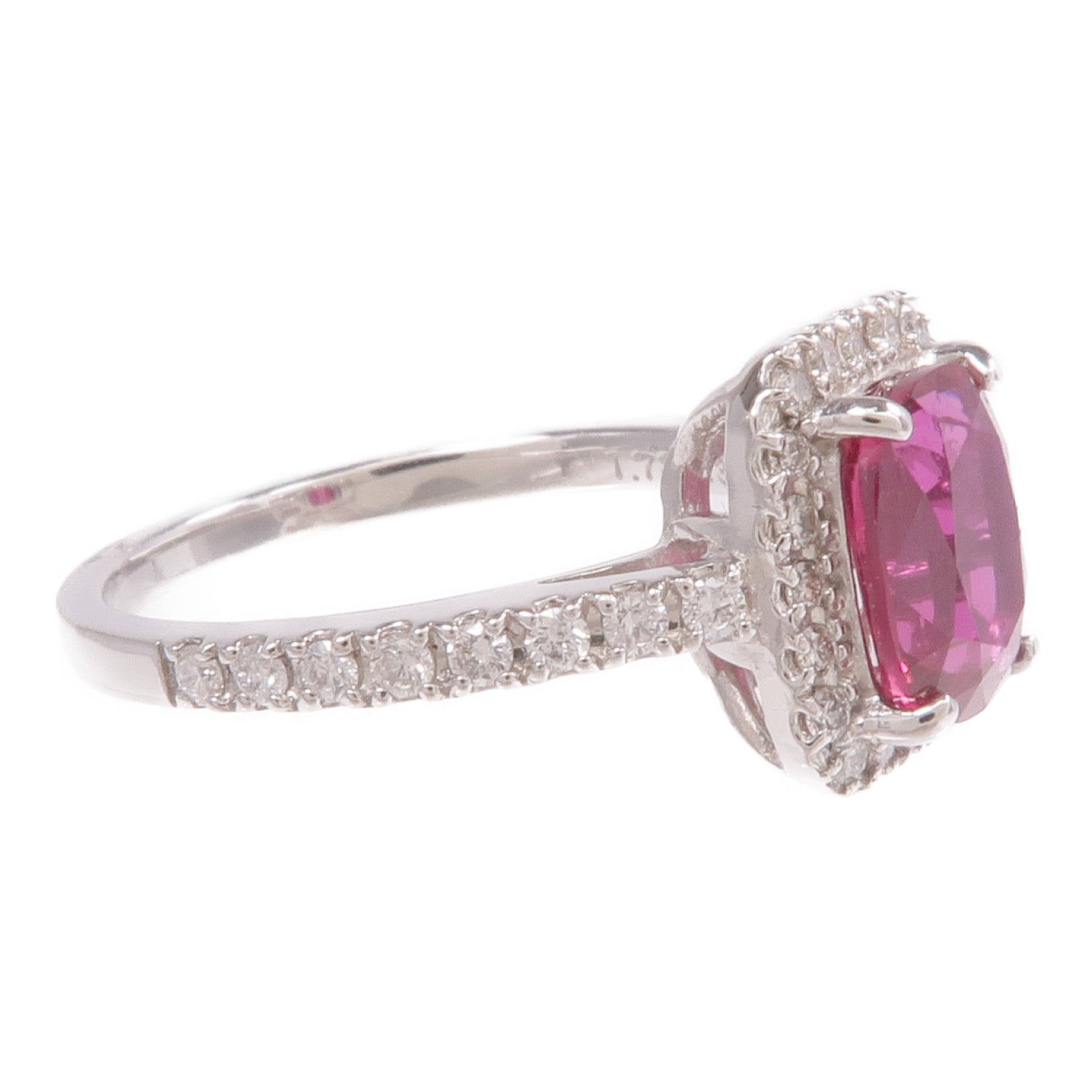 JEWELRY 【激減優惠】PT950鉑金Ruby Diamond Ring紅寶石/鑽石戒指US#5.75