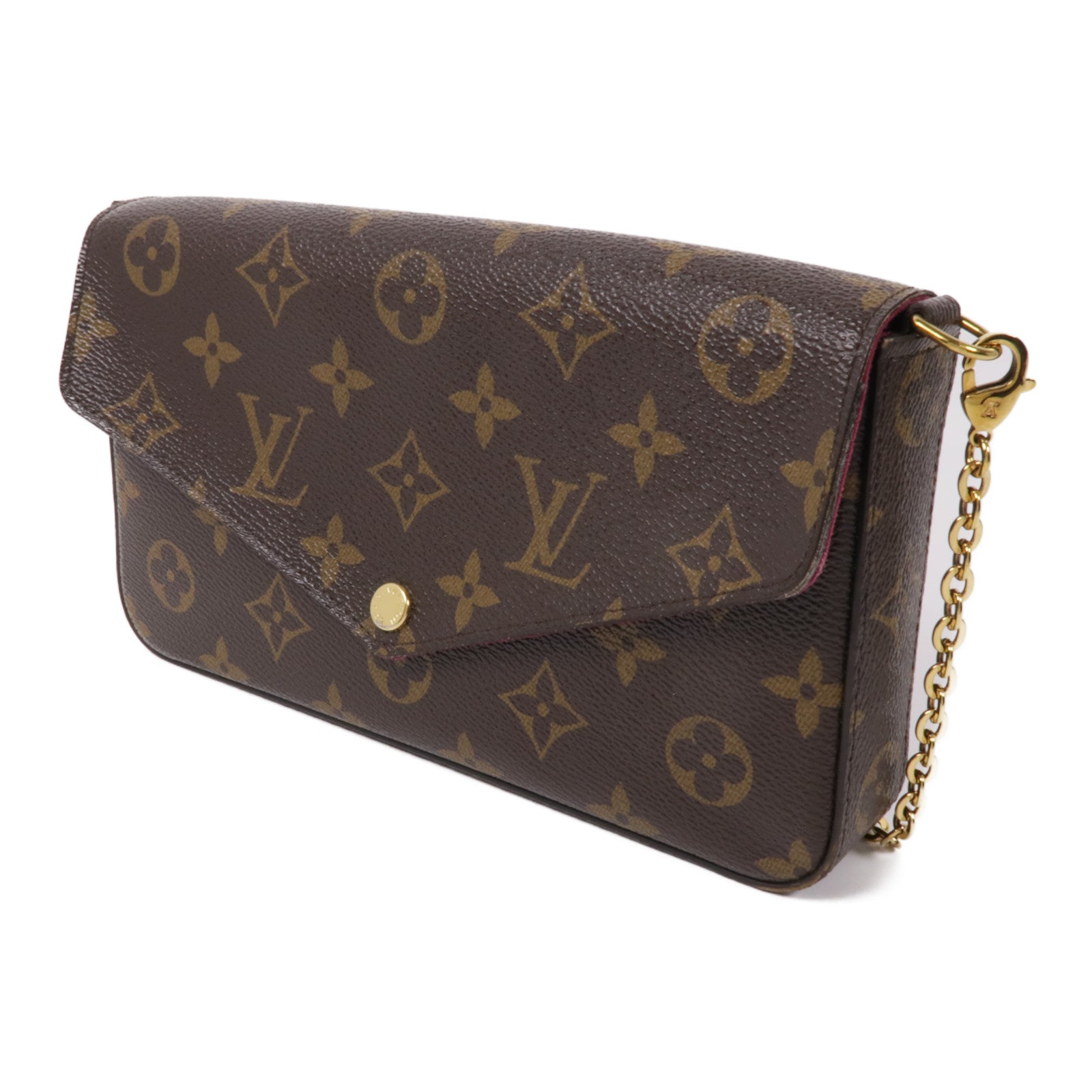 LOUIS VUITTON Monogram Pochette Felicie金扣鏈帶肩背袋
