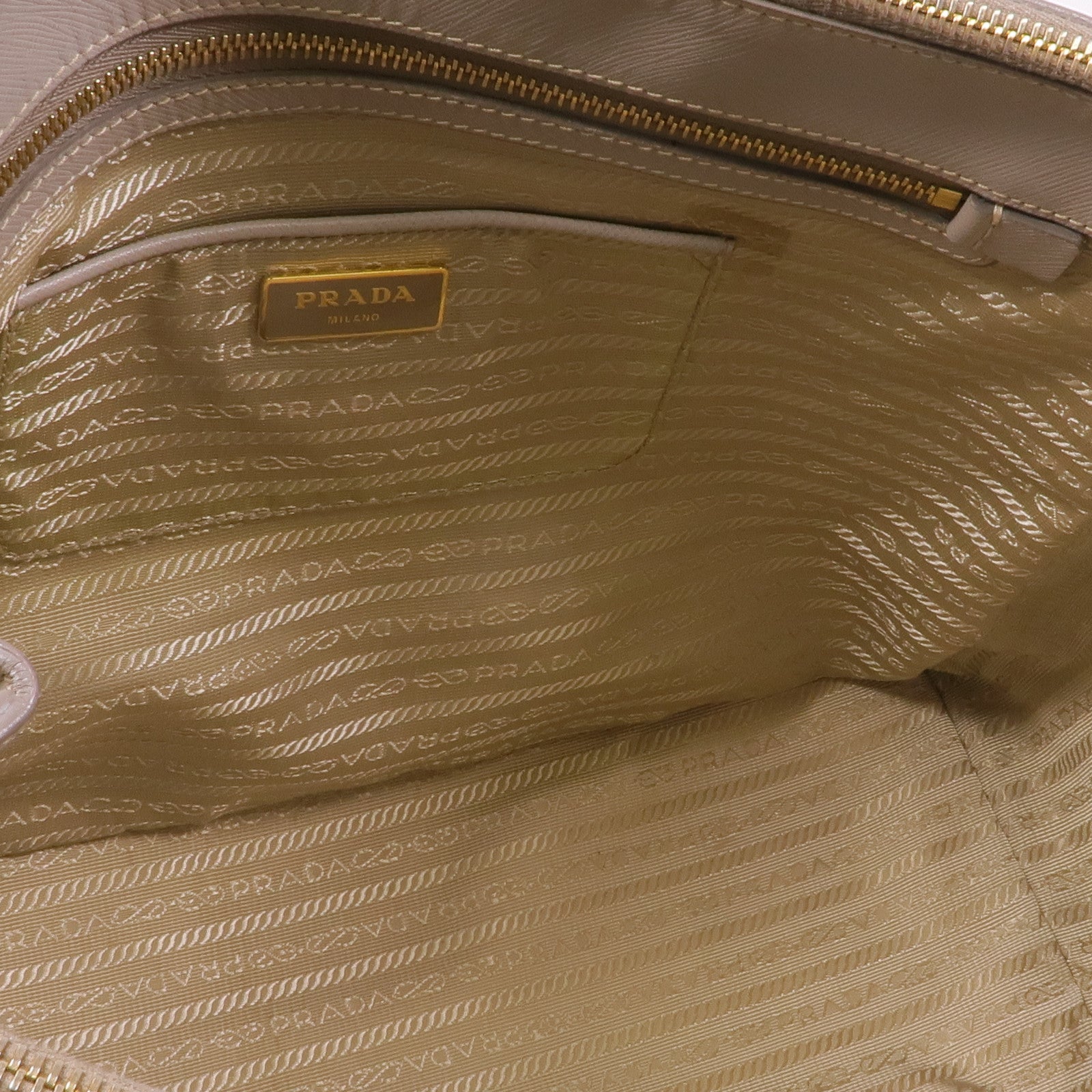 PRADA GHW Handbag BN1786 Saffiano Leather Beige
