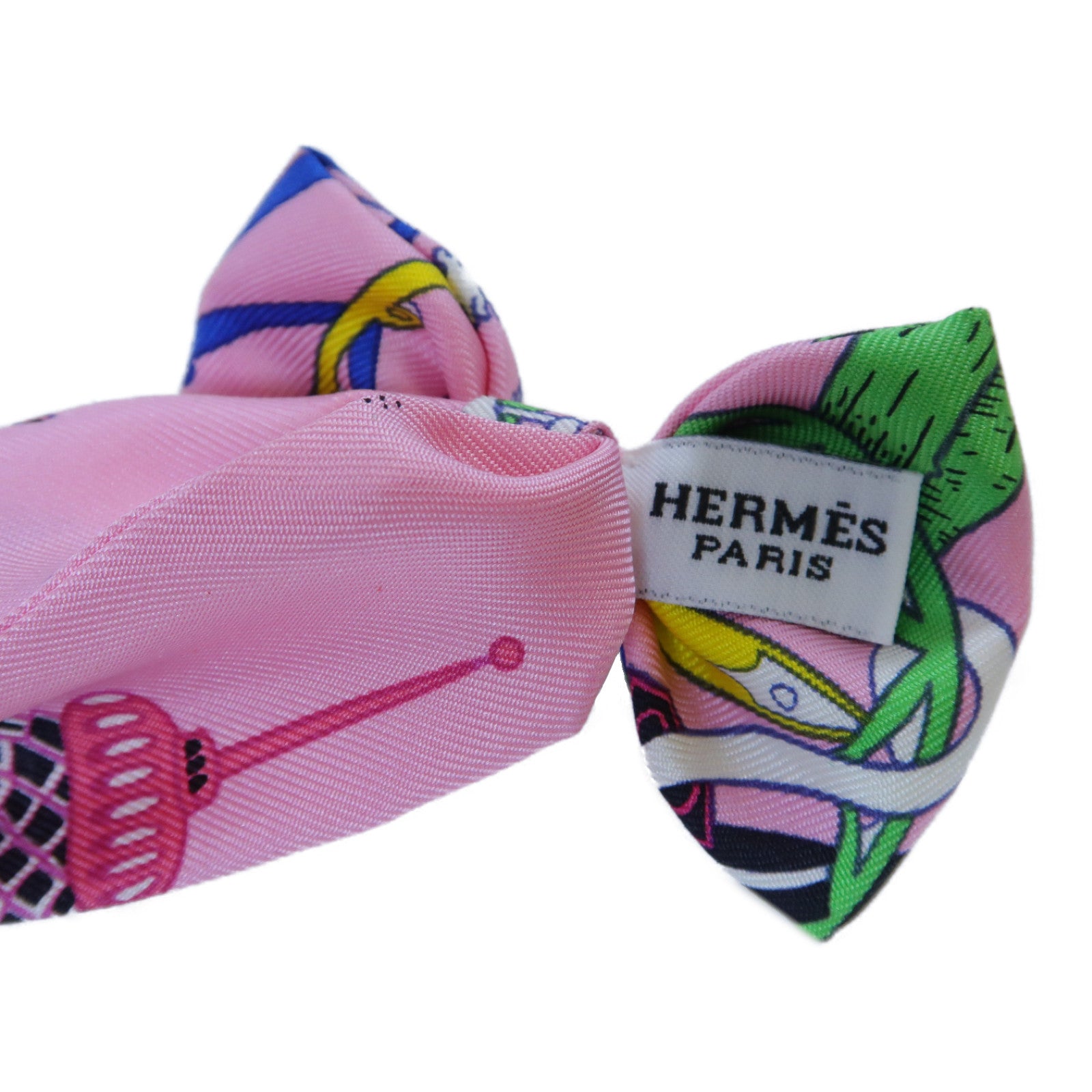 HERMES 【激減優惠】絲質Mini Ribbow Bow領帶粉紅色