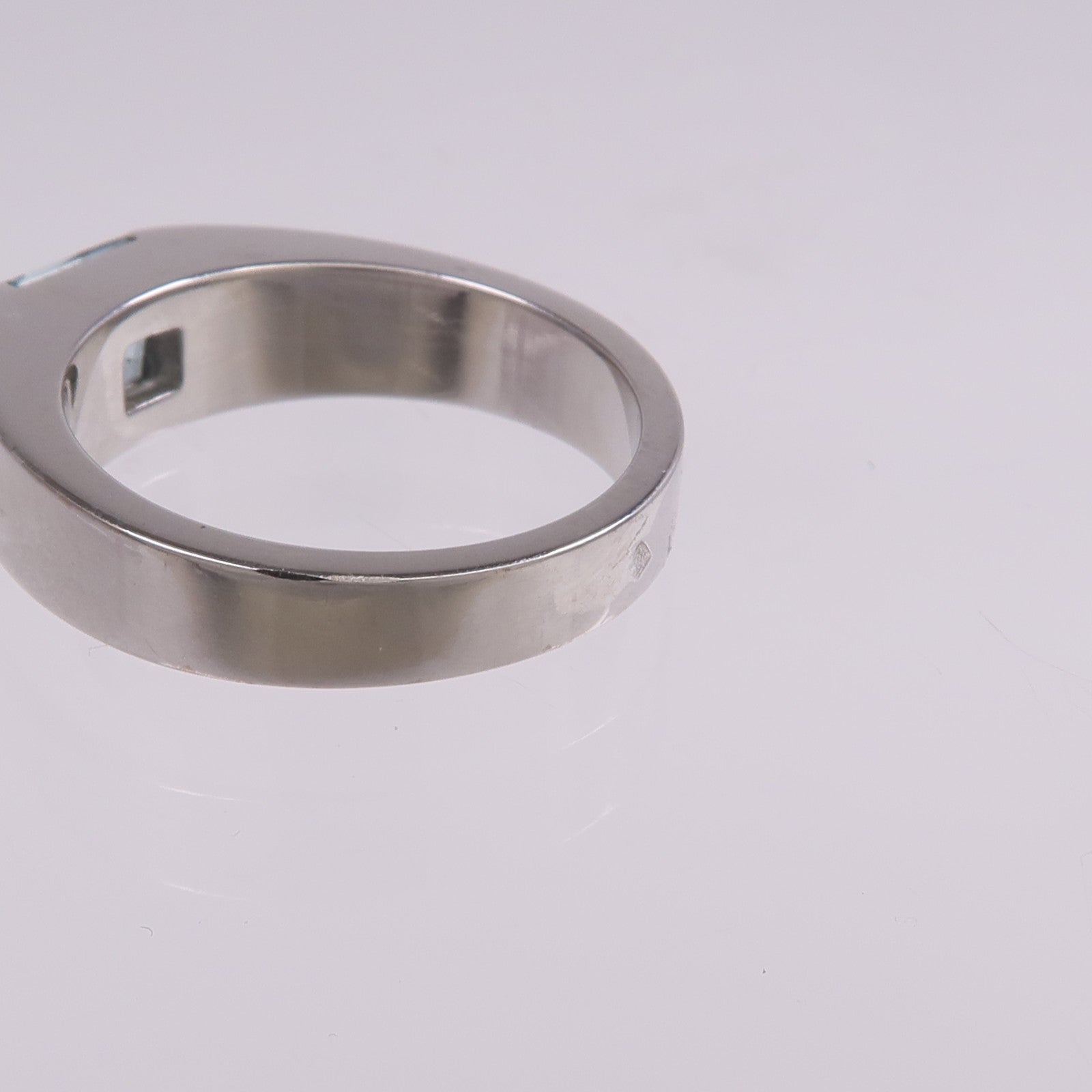 CARTIER 18K白金Tank Ring藍晶戒指Cartier#57/US#8