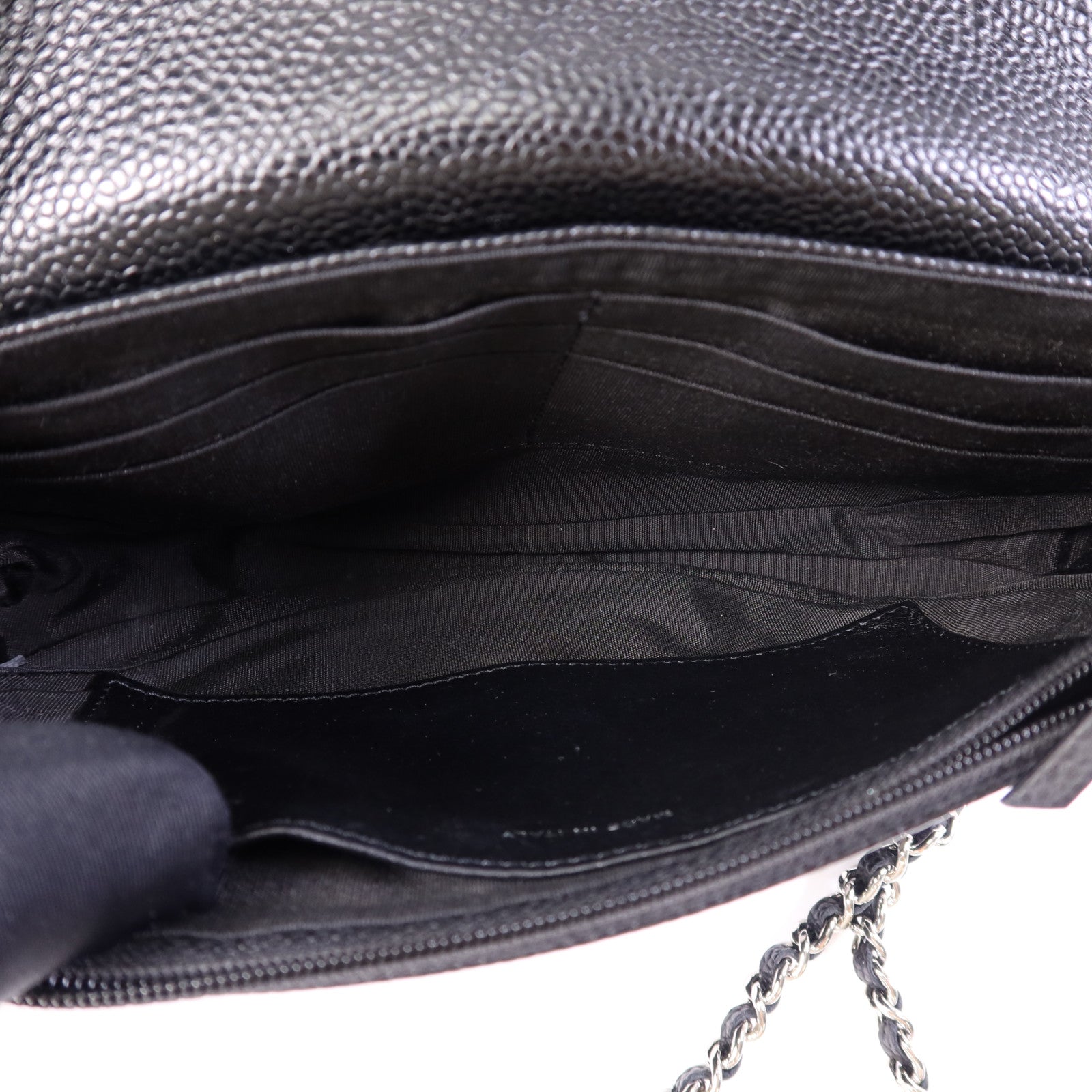 CHANEL 牛皮皮革Chain Shoulder Bag銀扣鏈帶肩背袋