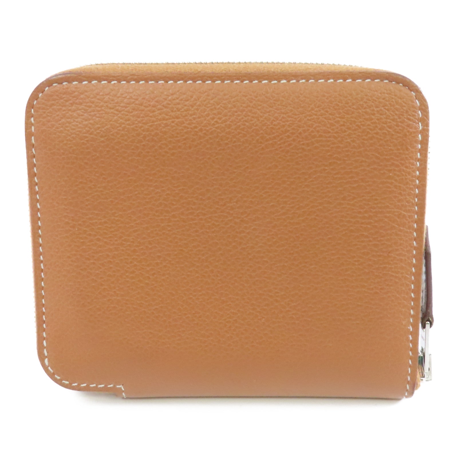HERMES Evercolor皮革Silk in Compact Wallet銀扣錢包37 Gold經典駝色