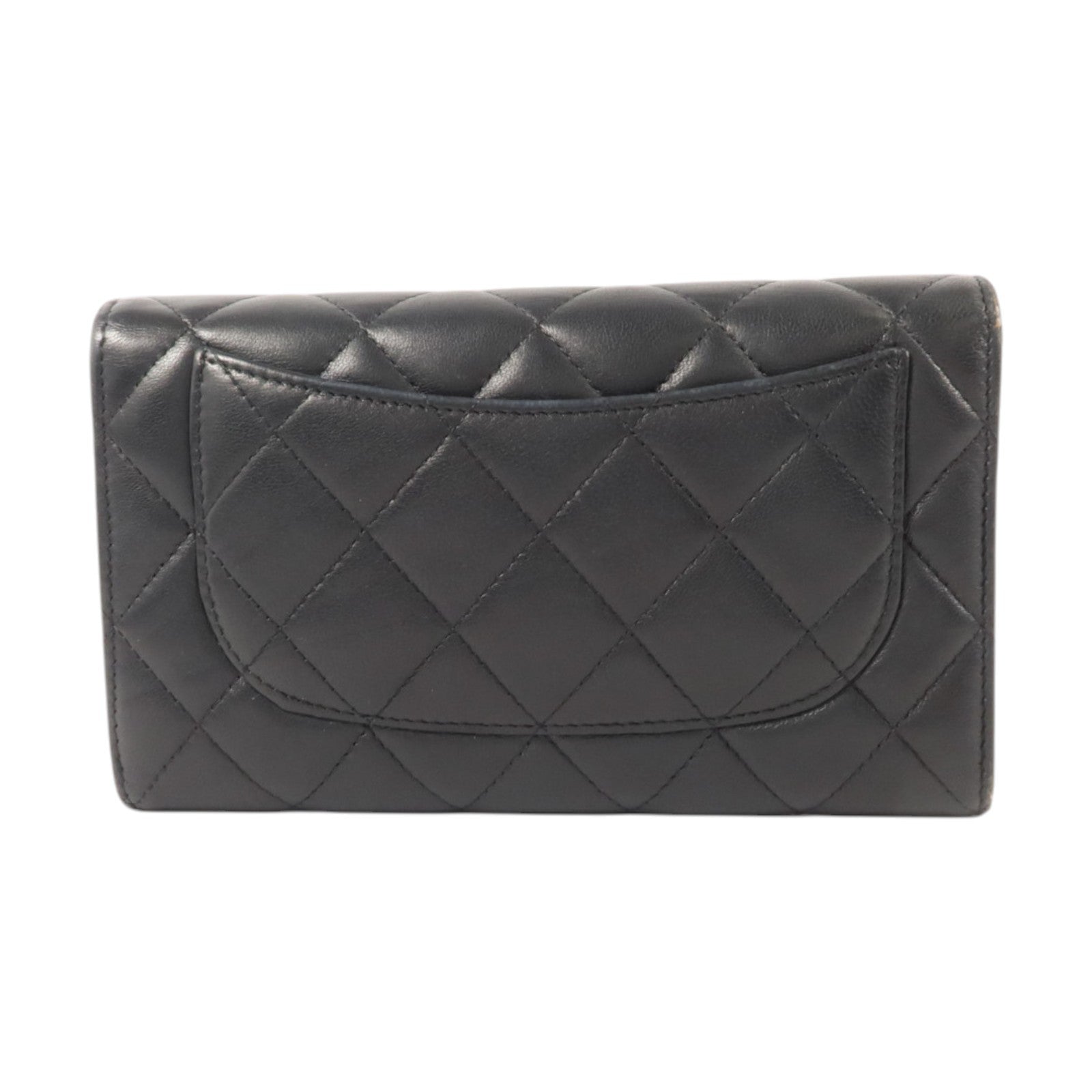 CHANEL 羊皮皮革Classic Long Flap Wallet銀扣長錢包