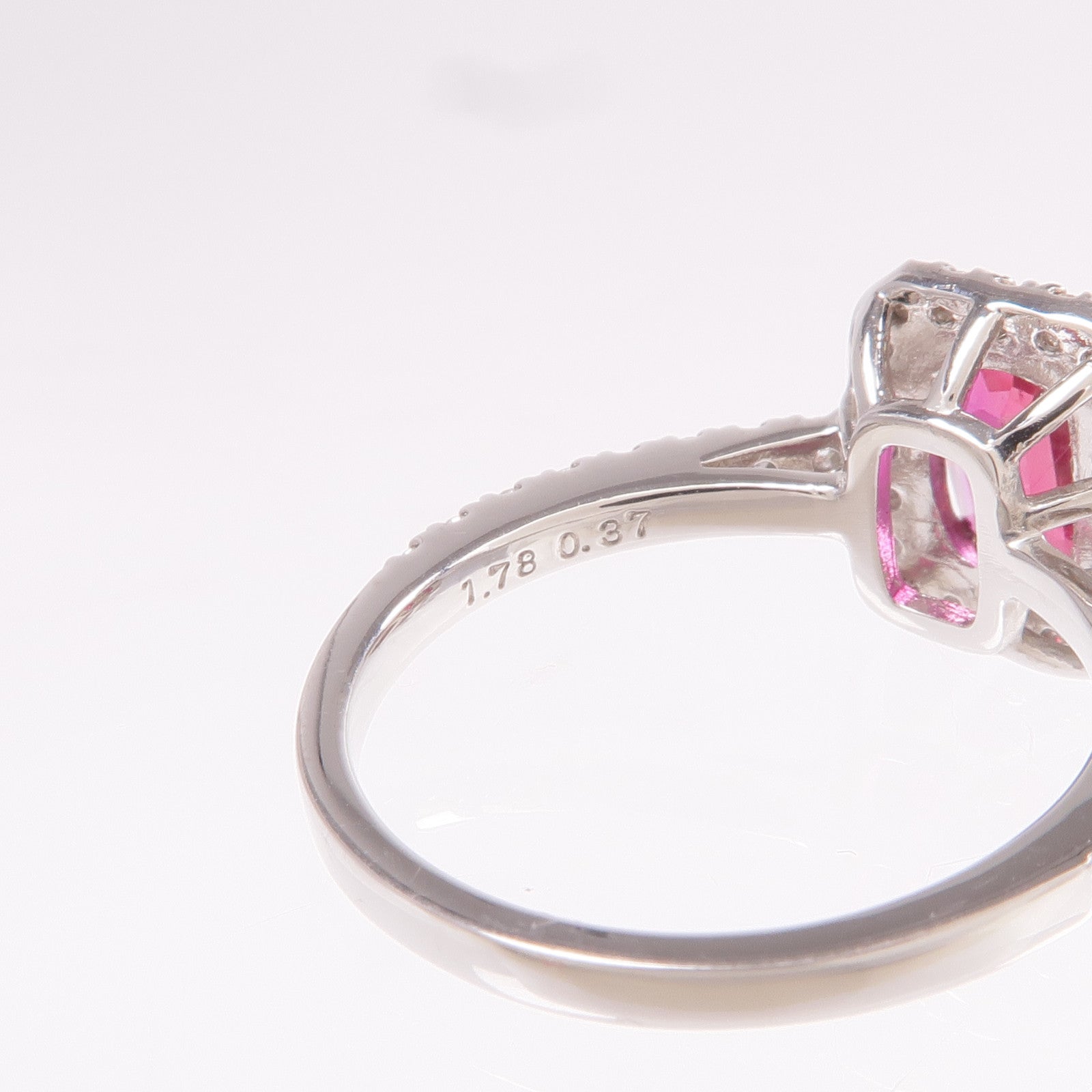 JEWELRY 【激減優惠】PT950鉑金Ruby Diamond Ring紅寶石/鑽石戒指US#5.75