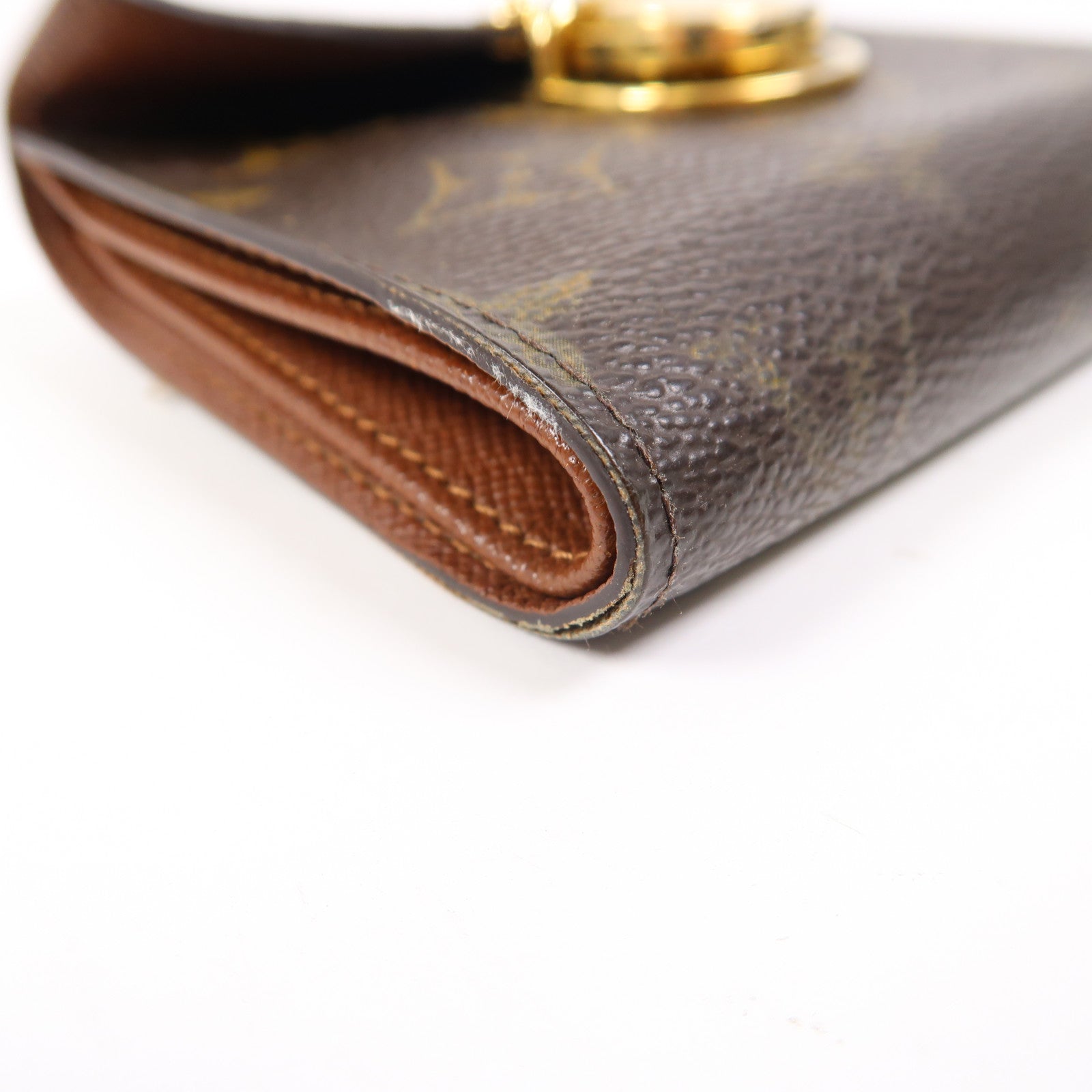 LOUIS VUITTON LV GHW Tri-fold Long Wallet Monogram M60003 Brown
