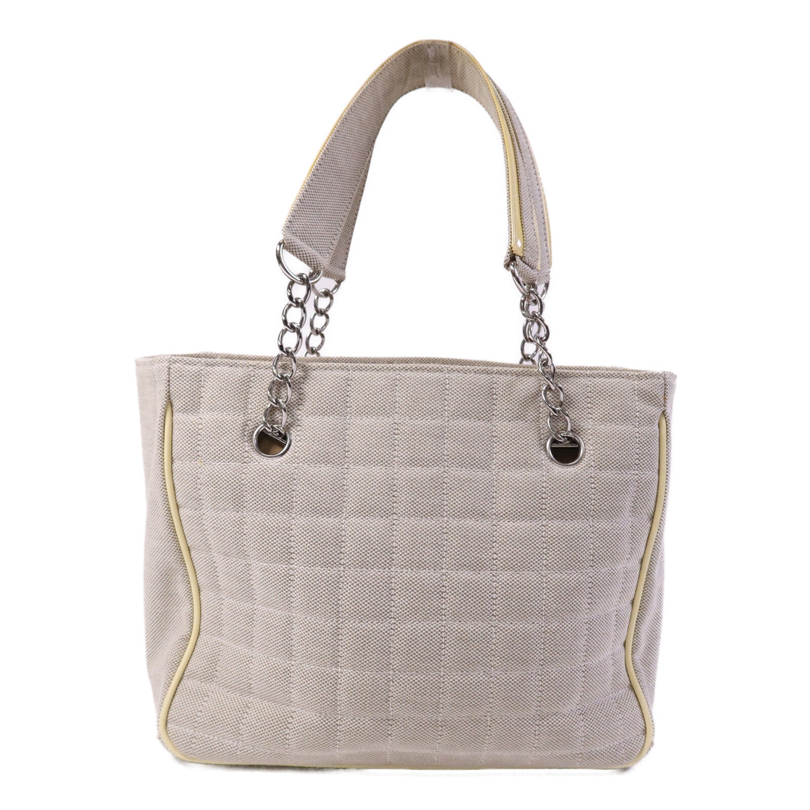 CHANEL 帆布Hand Bag銀扣手挽袋