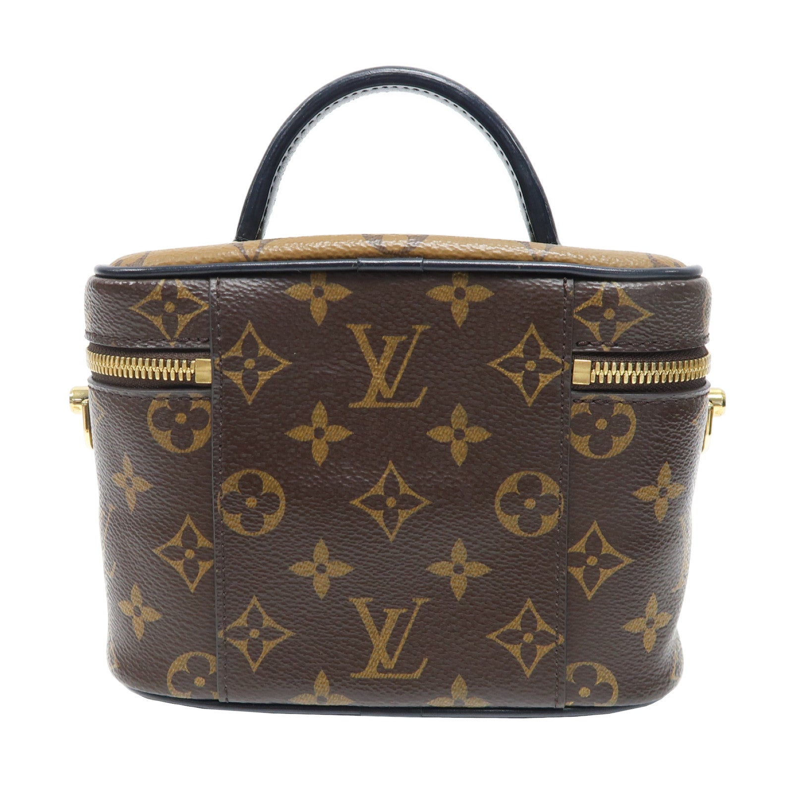 LOUIS VUITTON Monogram Vanity PM金扣手挽肩背兩用袋啡色