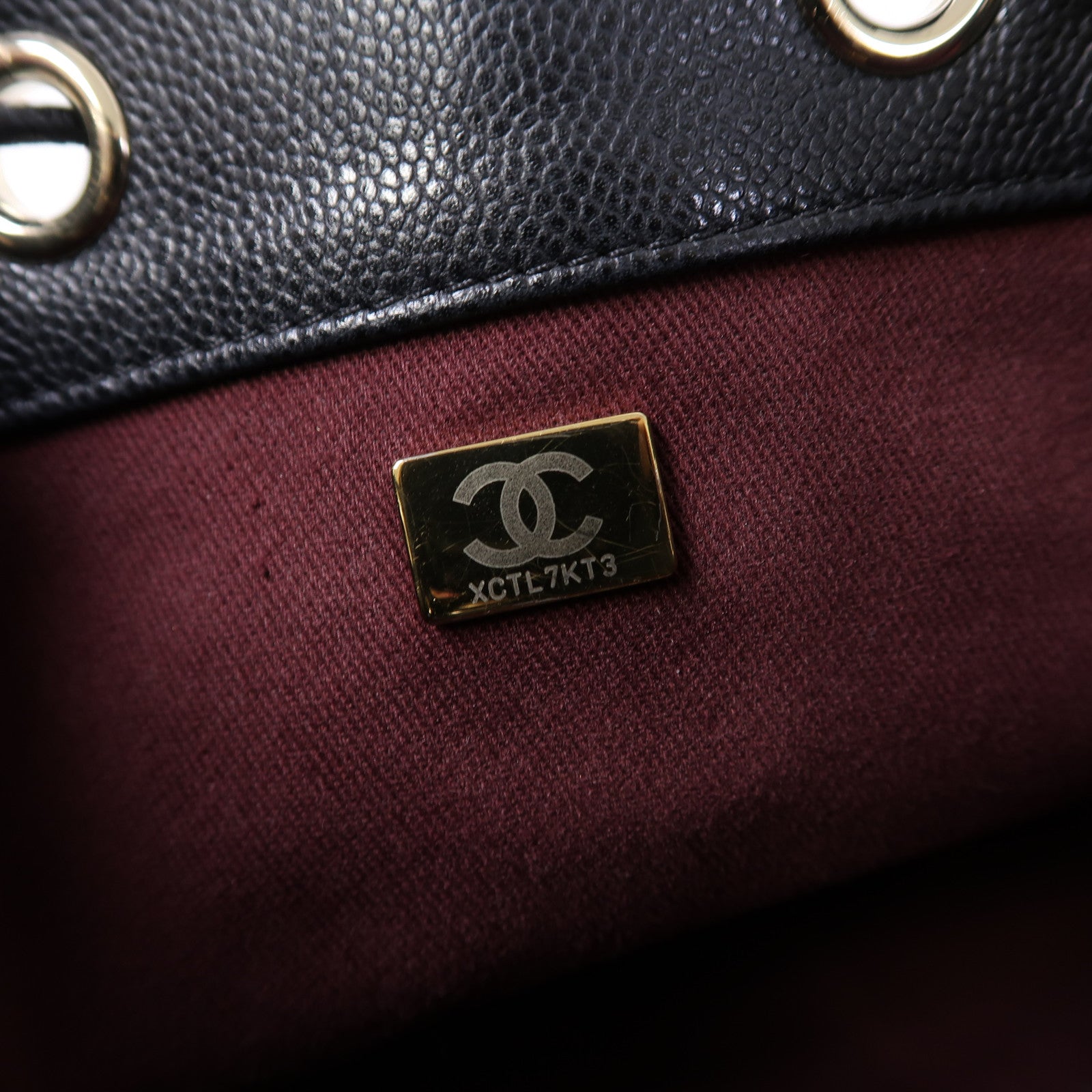 CHANEL Caviar皮革Chain Shoulder Bag金扣鏈帶肩背袋黑色