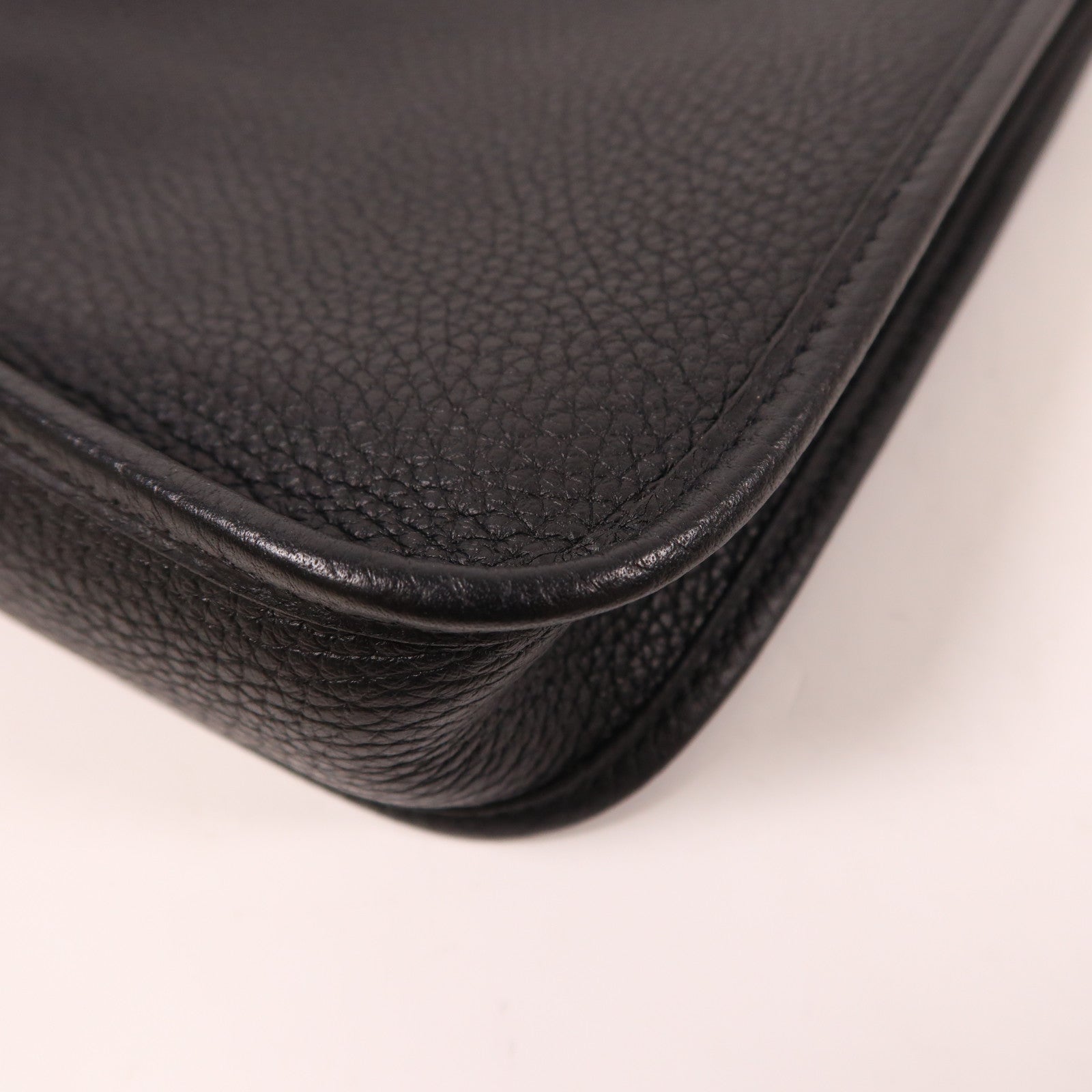 HERMES Clemence皮革Evelyne TPM金扣肩背袋黑色
