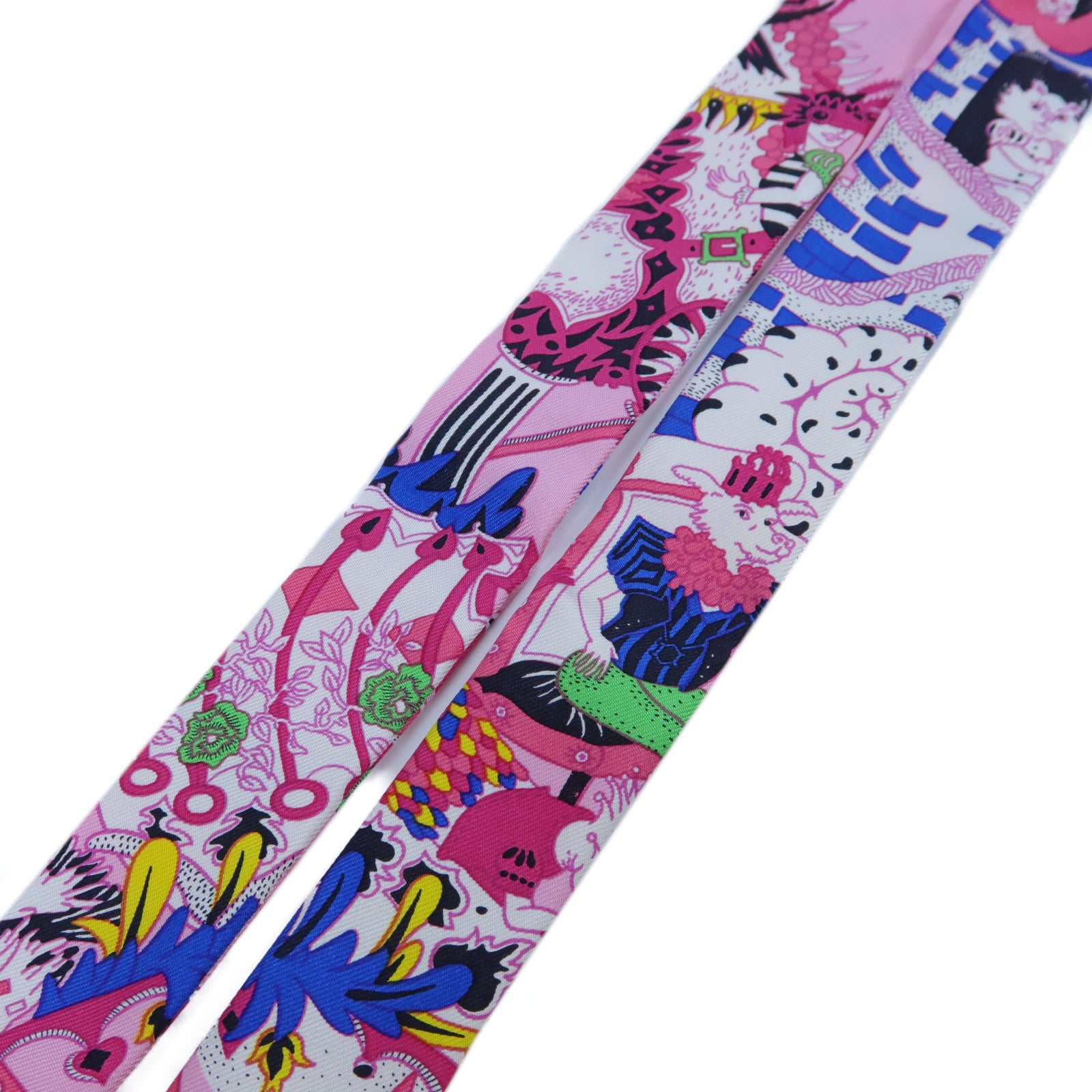 HERMES 【激減優惠】絲質Mini Ribbow Bow領帶粉紅色