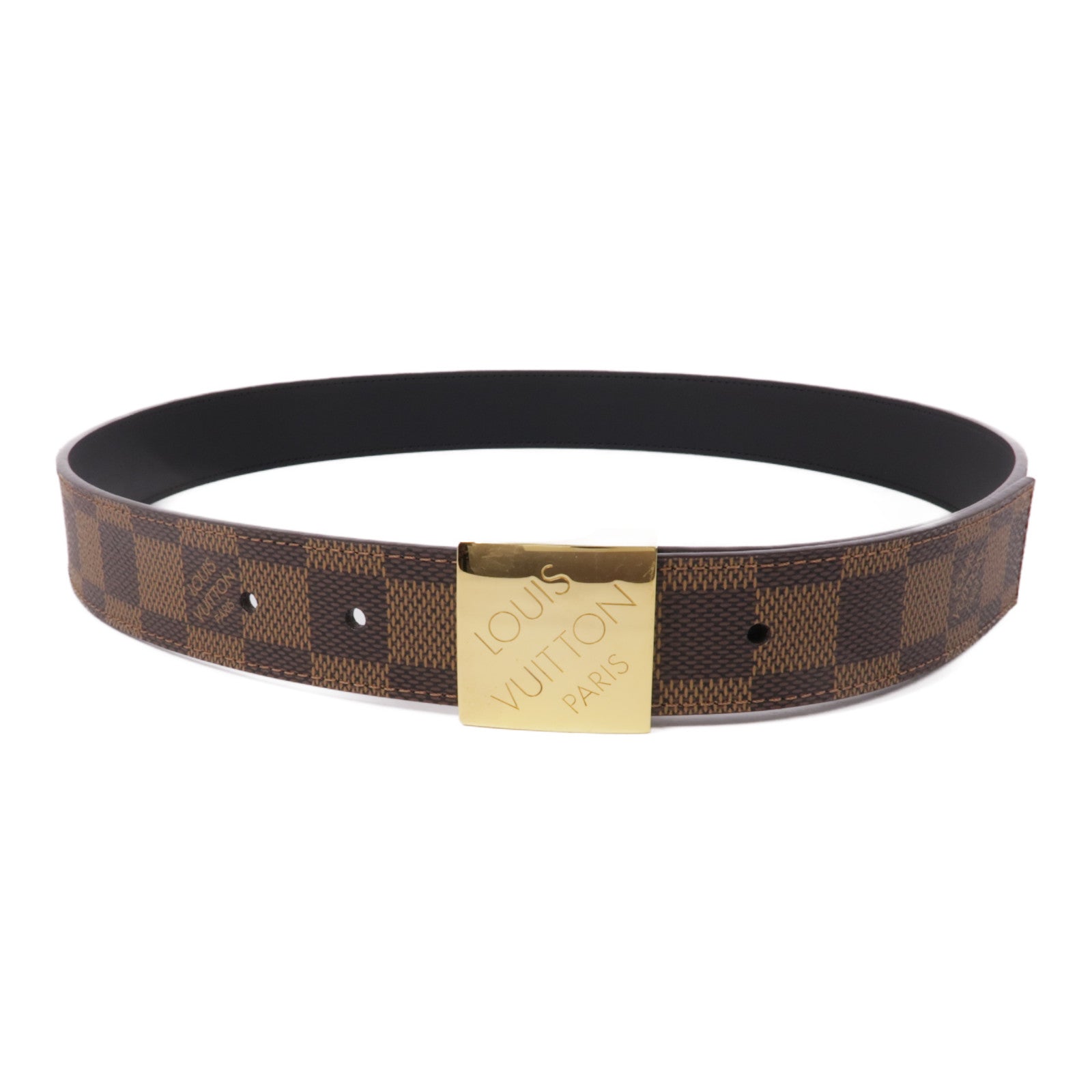 LOUIS VUITTON Damier Belt金扣皮帶