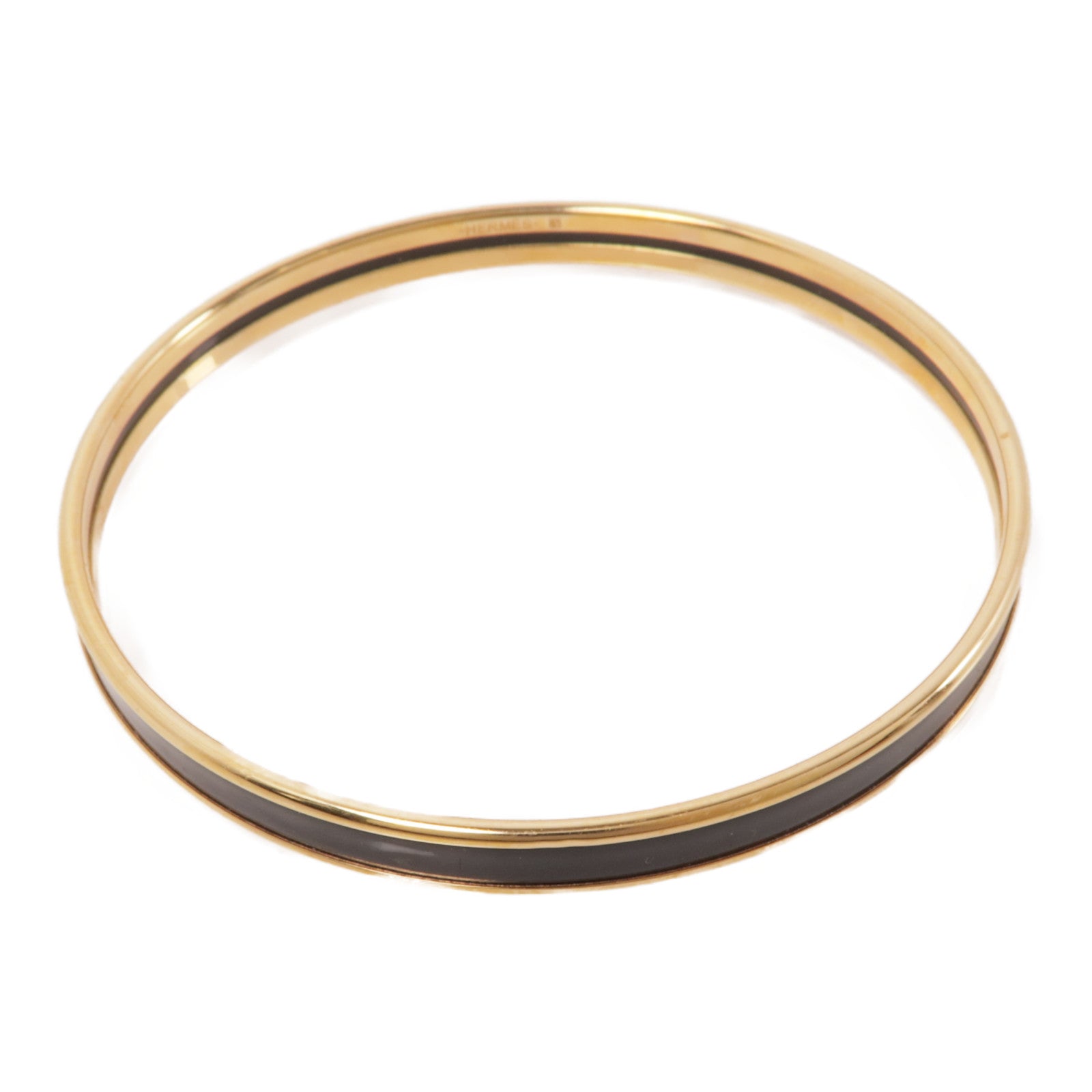 HERMES 金屬Bangle手鐲黑色/金色