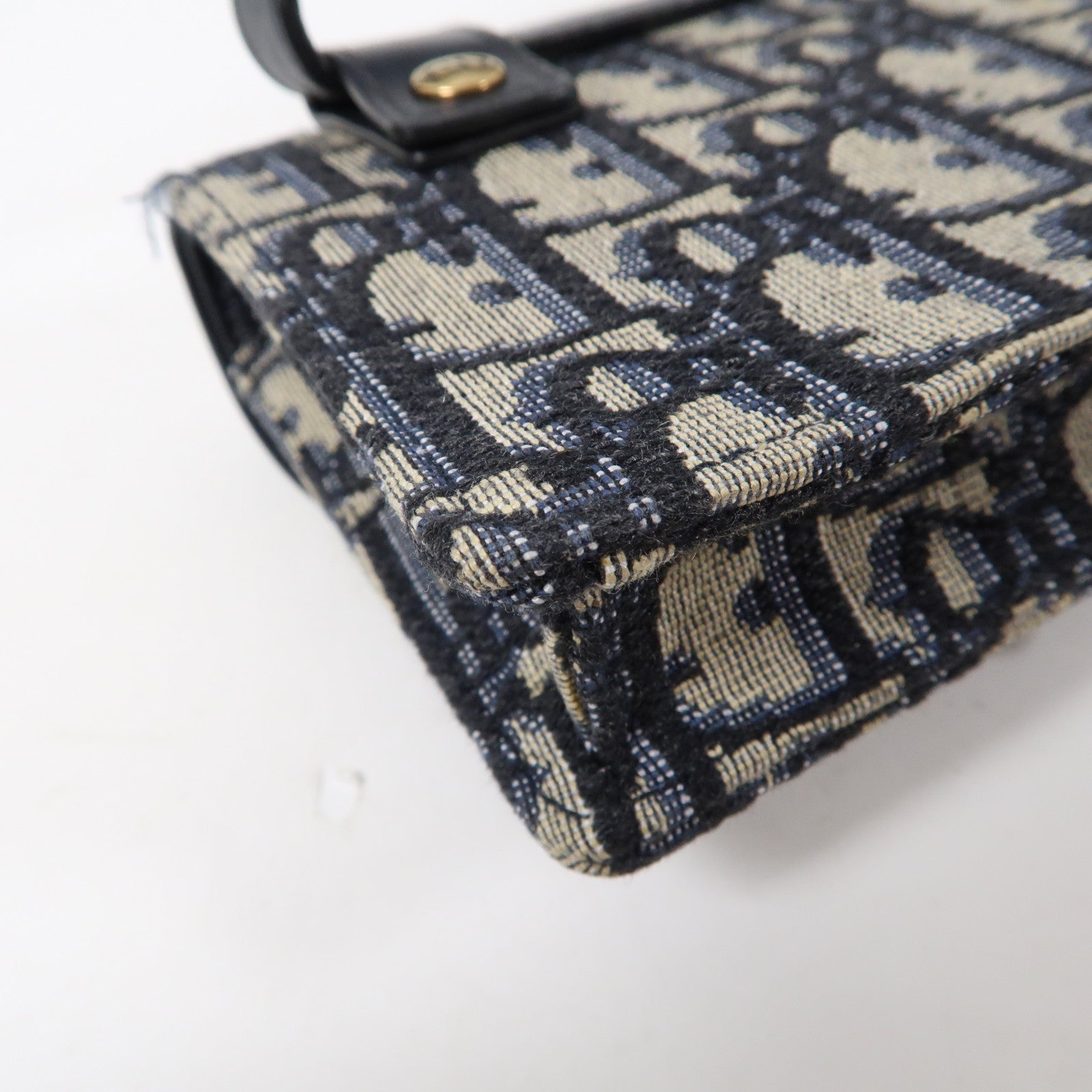 Dior 帆布Saddle Bumbag金扣肩背袋深藍色