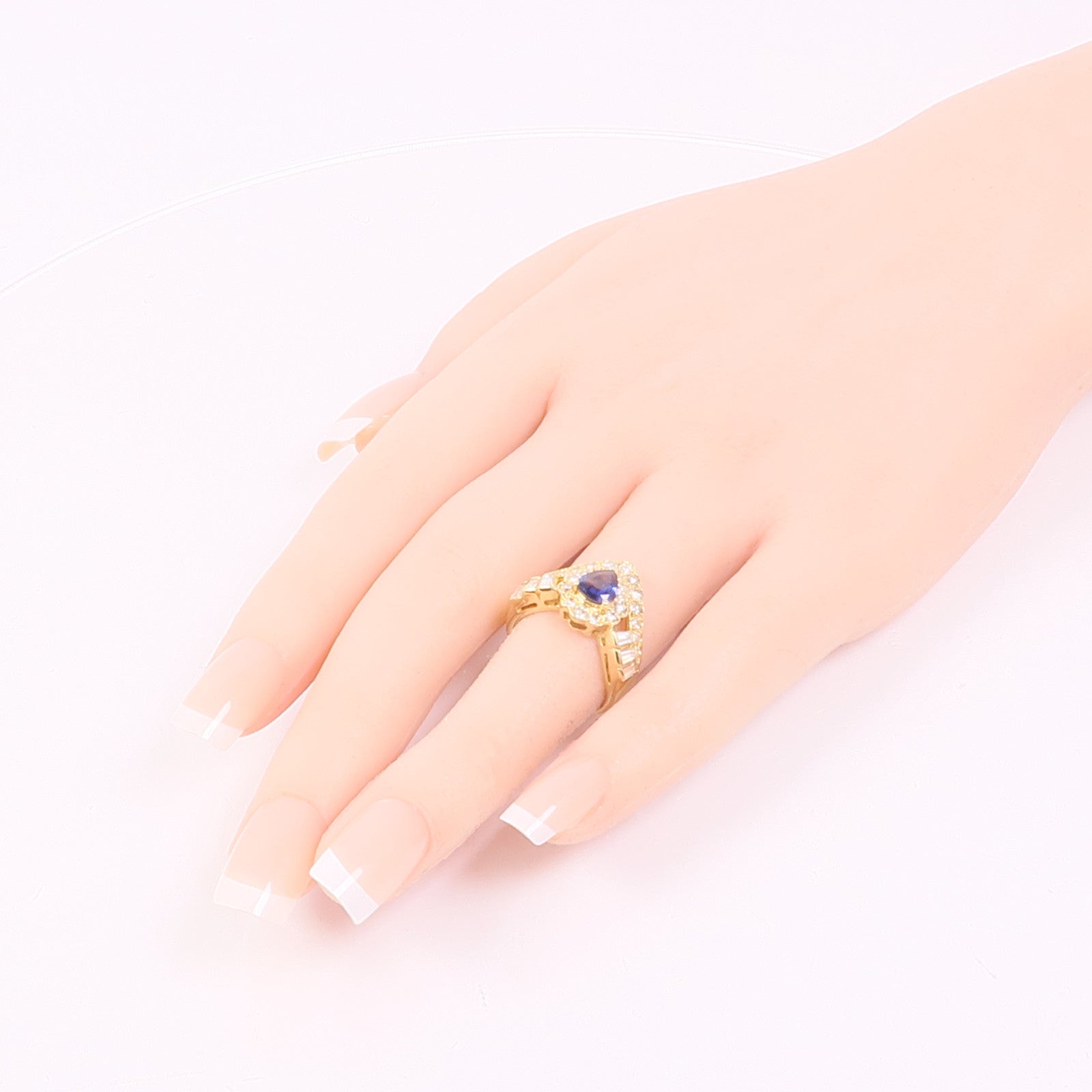 JEWELRY 【激減優惠】18K黃金Sapphire/Diamond Ring藍寶石/鑽石戒指US#5.5