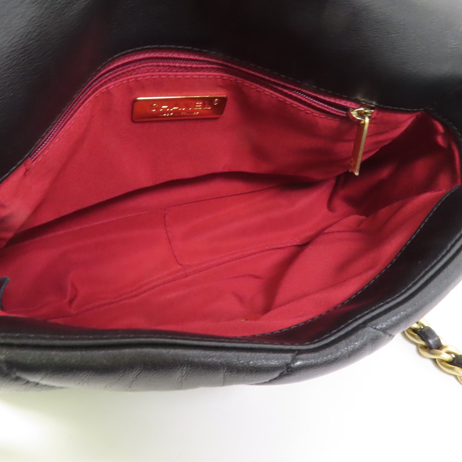 CHANEL 羊皮皮革Chanel 19 Small金扣鏈帶肩背袋