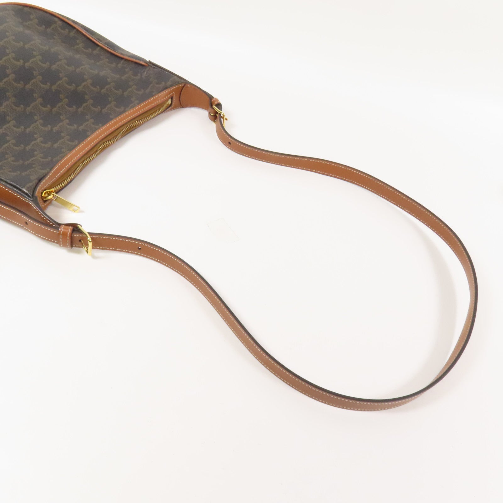 CELINE 塗層帆布Heloise Hobo金扣肩背袋