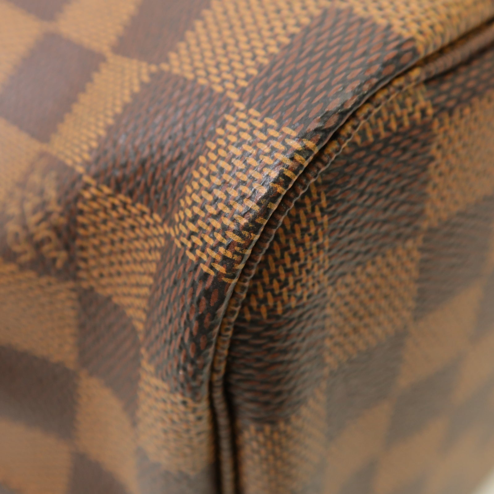 LOUIS VUITTON Damier Neverfull MM金扣肩背袋啡色