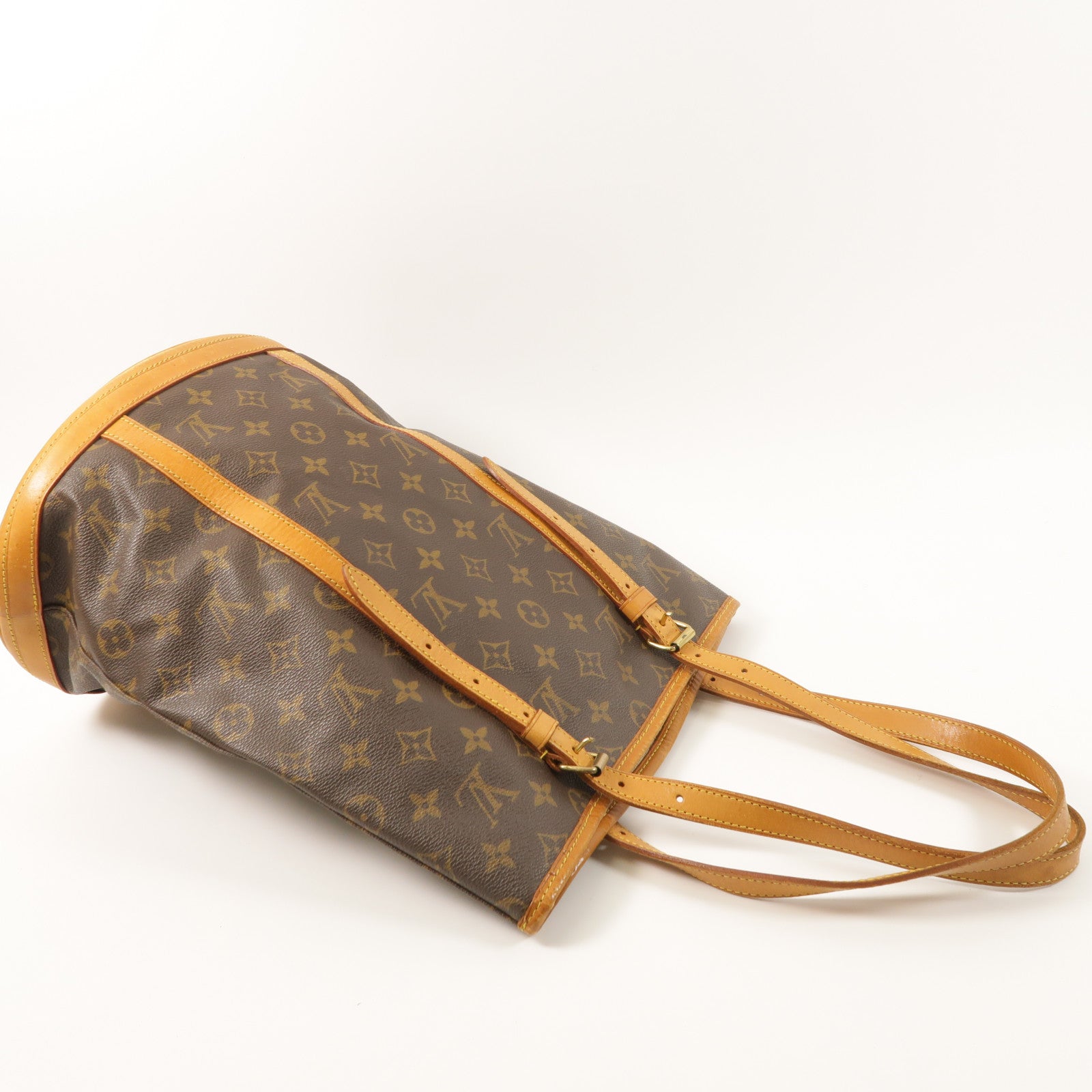 LOUIS VUITTON 【激減優惠】Monogram Bucket GM金扣手挽袋棕色