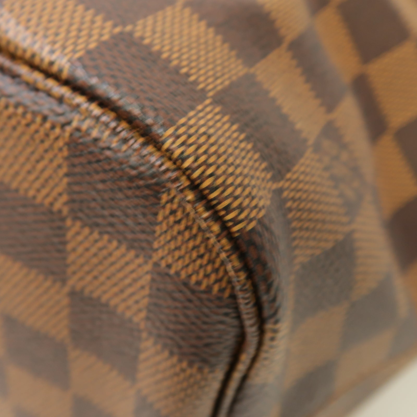 LOUIS VUITTON Damier Neverfull MM金扣肩背袋啡色
