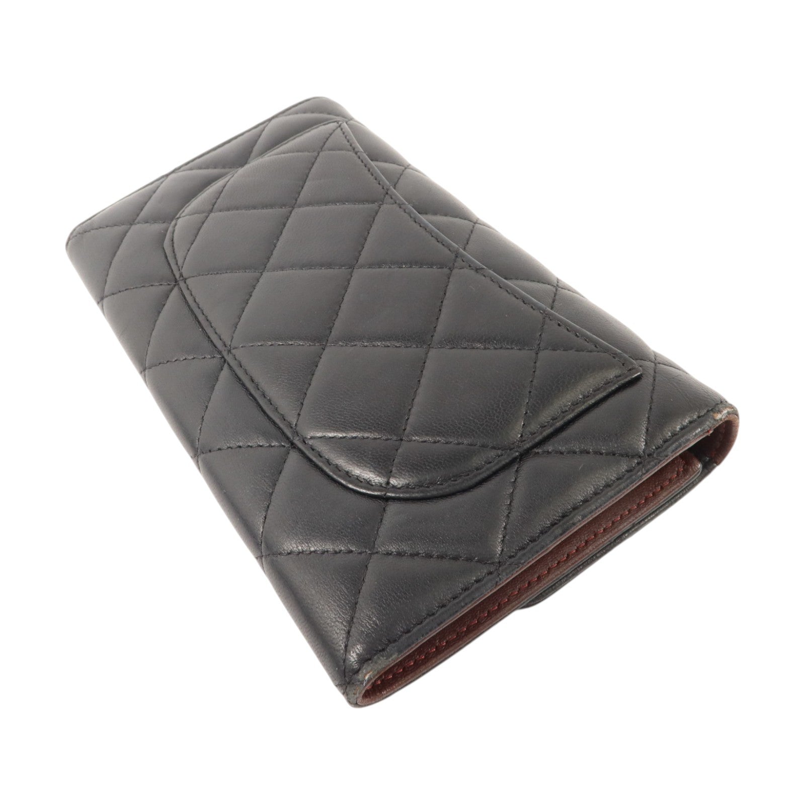 CHANEL 羊皮皮革Classic Long Flap Wallet銀扣長錢包