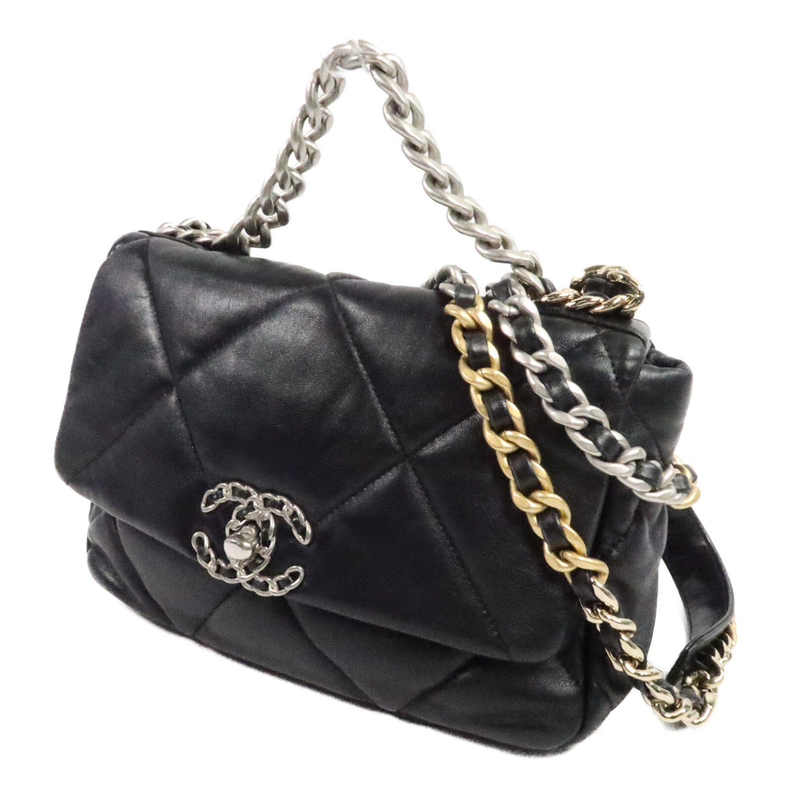 CHANEL 羊皮皮革Chanel 19 Small手挽肩背兩用袋