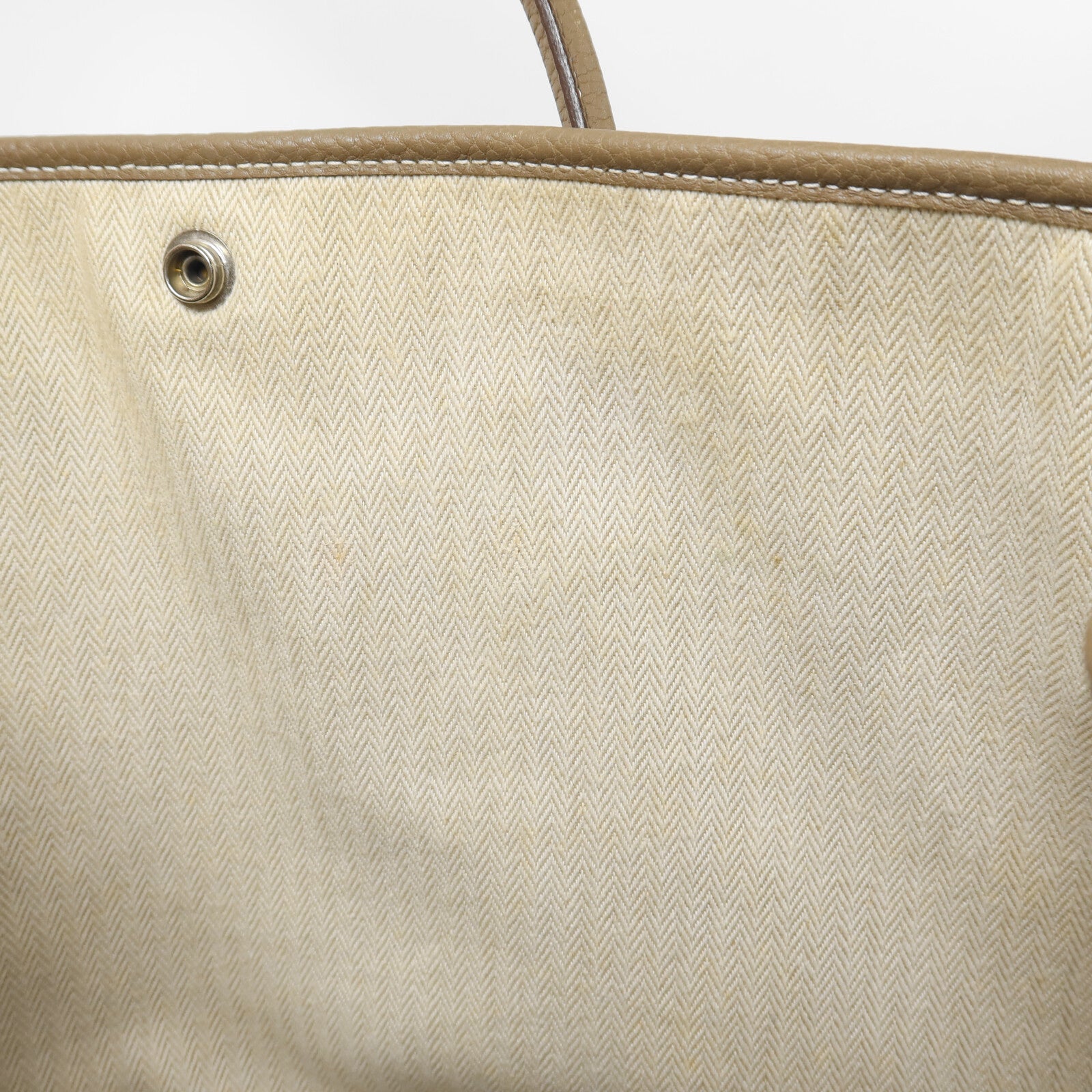 HERMES Clemence皮革Garden Party PM手挽袋Etoupe