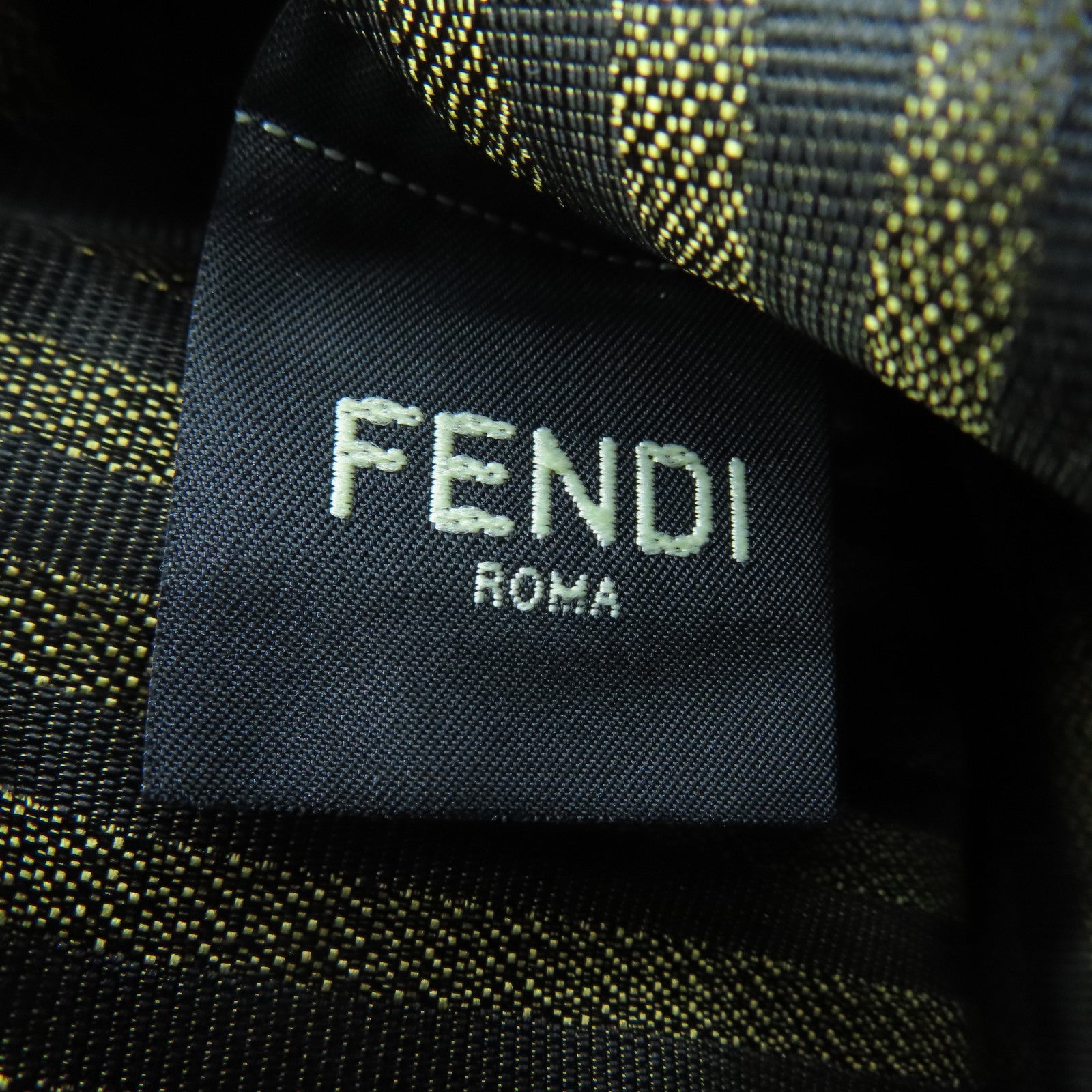 FENDI Coated Canvas Clutch Bag Gold Buckle Clutch Gold