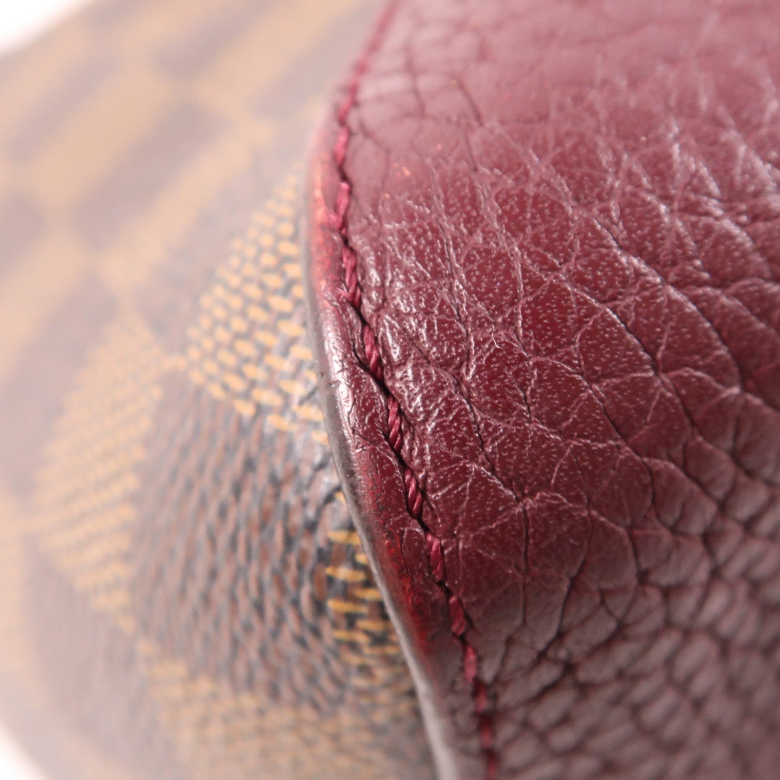 LOUIS VUITTON 【激減優惠】Damier Hyde Park金扣手挽肩背兩用袋棕色/紅色