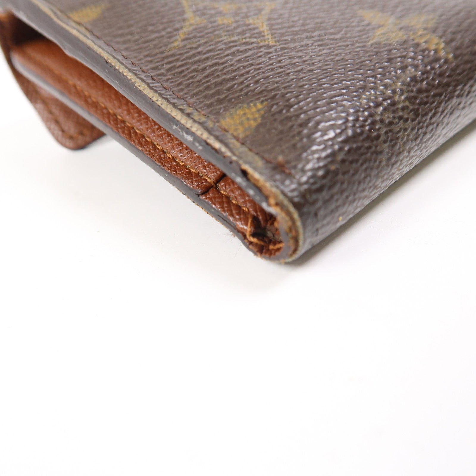 LOUIS VUITTON LV GHW Tri-fold Long Wallet Monogram M60003 Brown