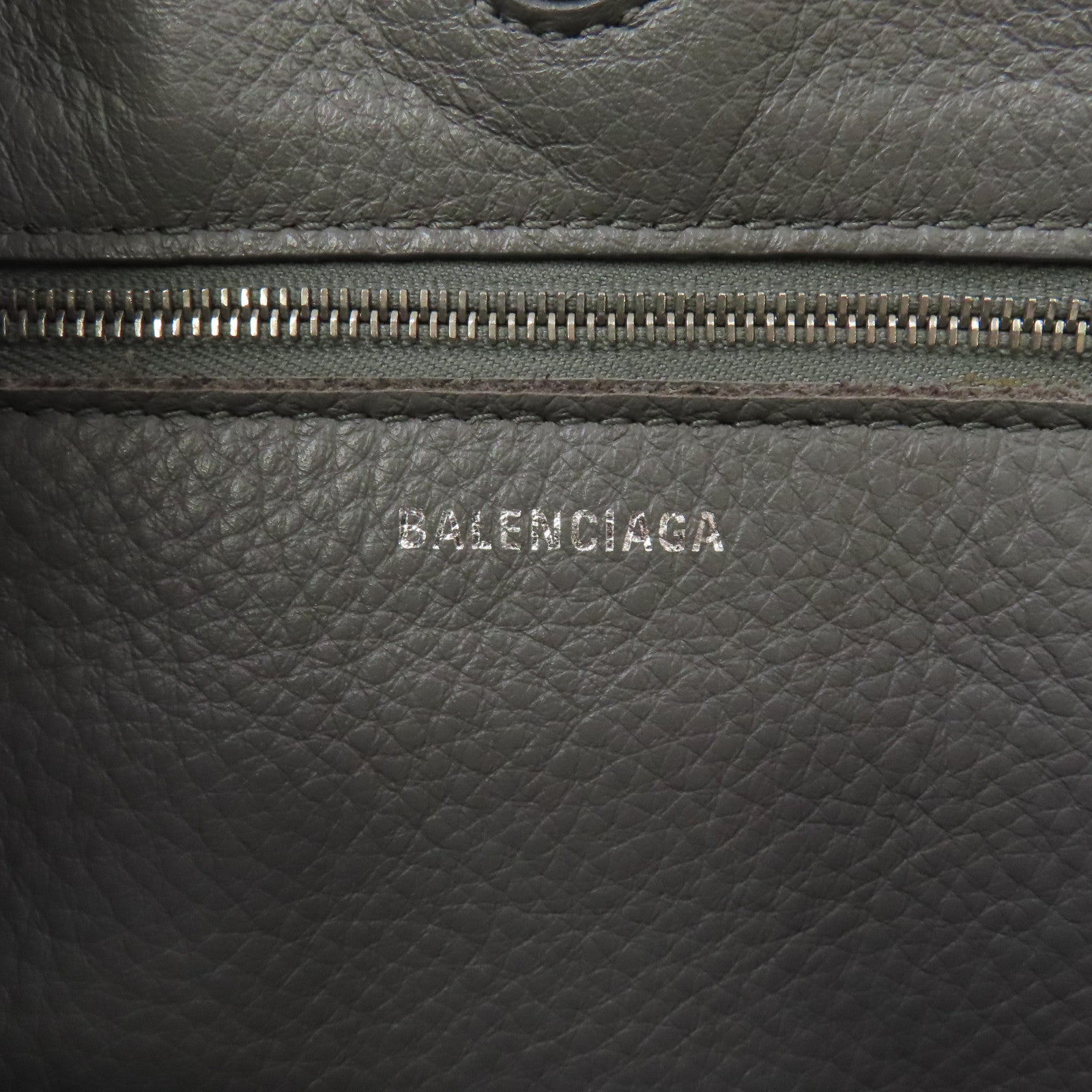 BALENCIAGA 羊皮皮革2way Shoulder Bag銀扣手挽肩背兩用袋灰色
