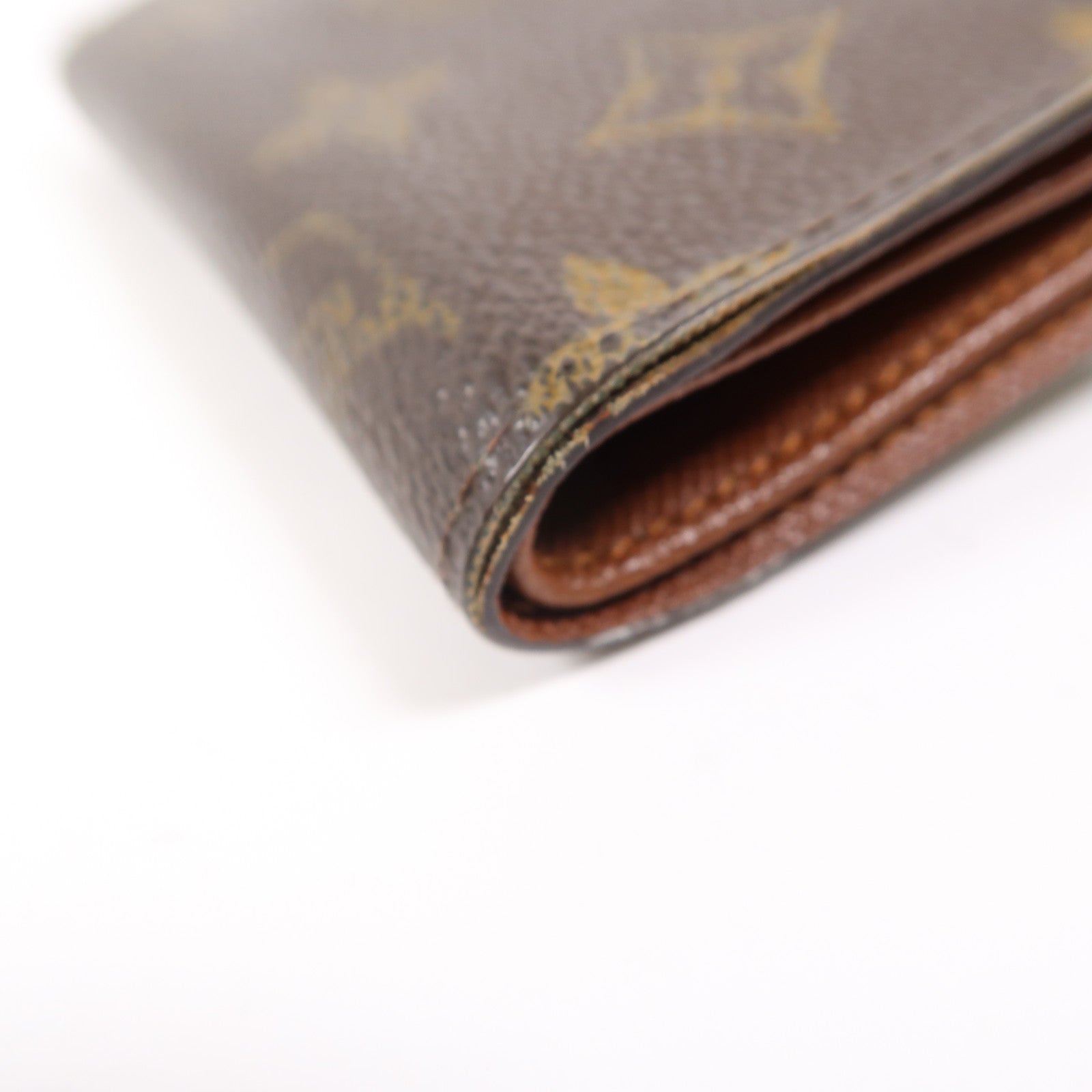 LOUIS VUITTON LV GHW Tri-fold Long Wallet Monogram M60003 Brown