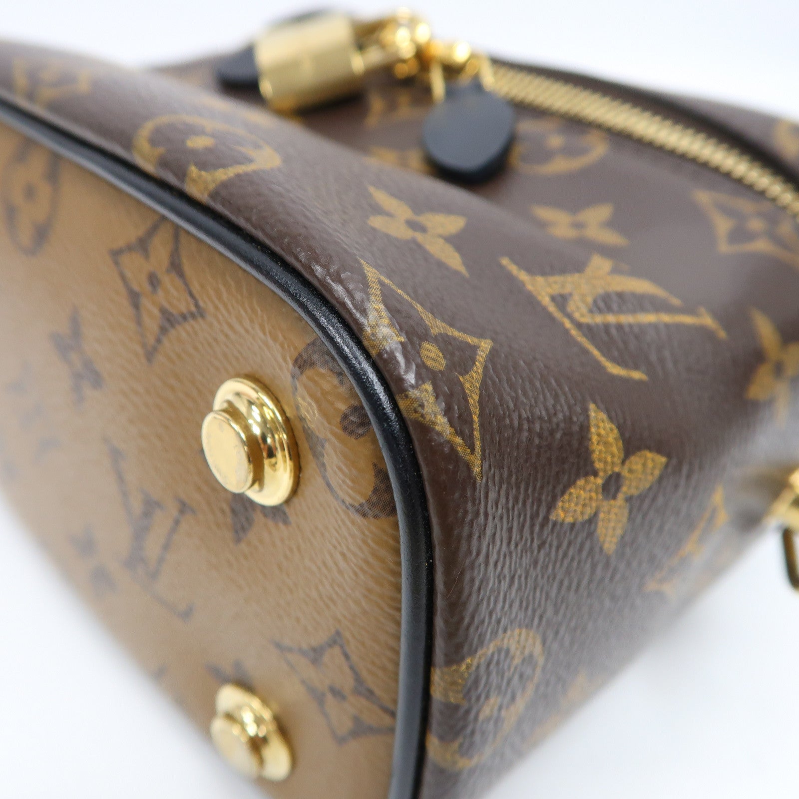 LOUIS VUITTON Monogram Vanity PM金扣手挽肩背兩用袋啡色