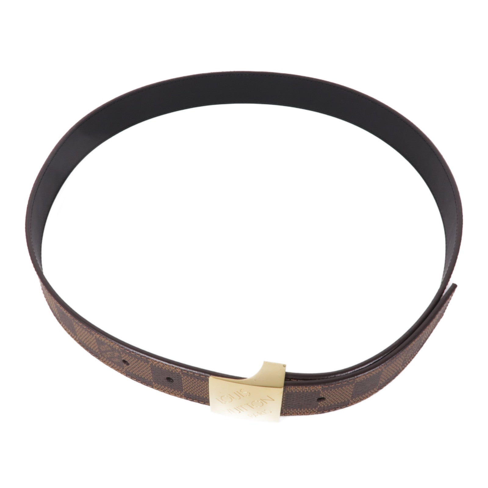 LOUIS VUITTON Damier Belt金扣皮帶
