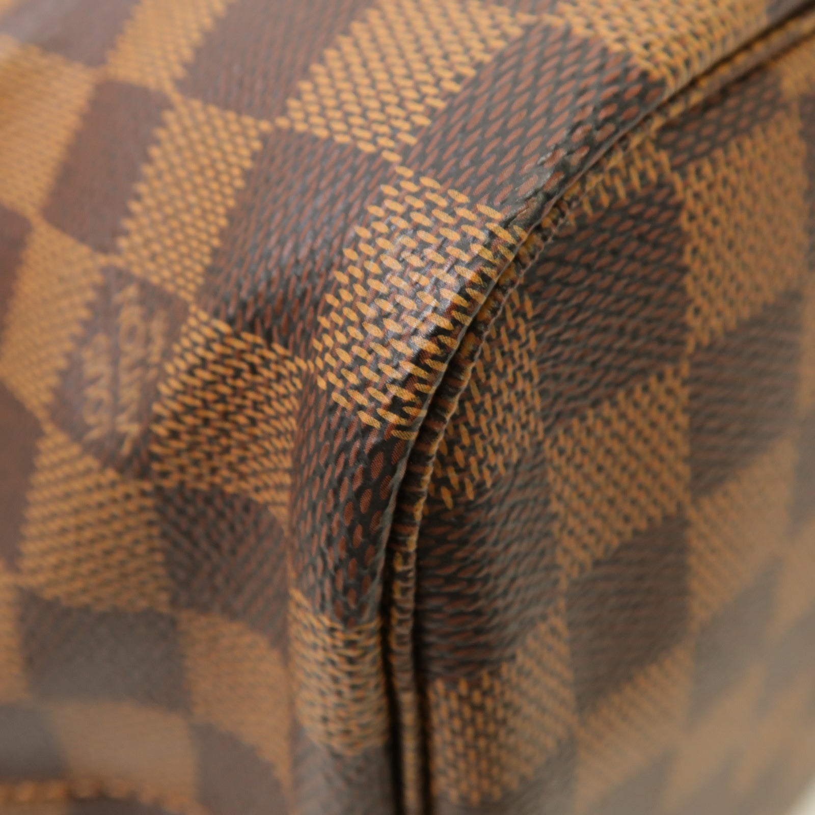 LOUIS VUITTON Damier Neverfull MM金扣肩背袋啡色