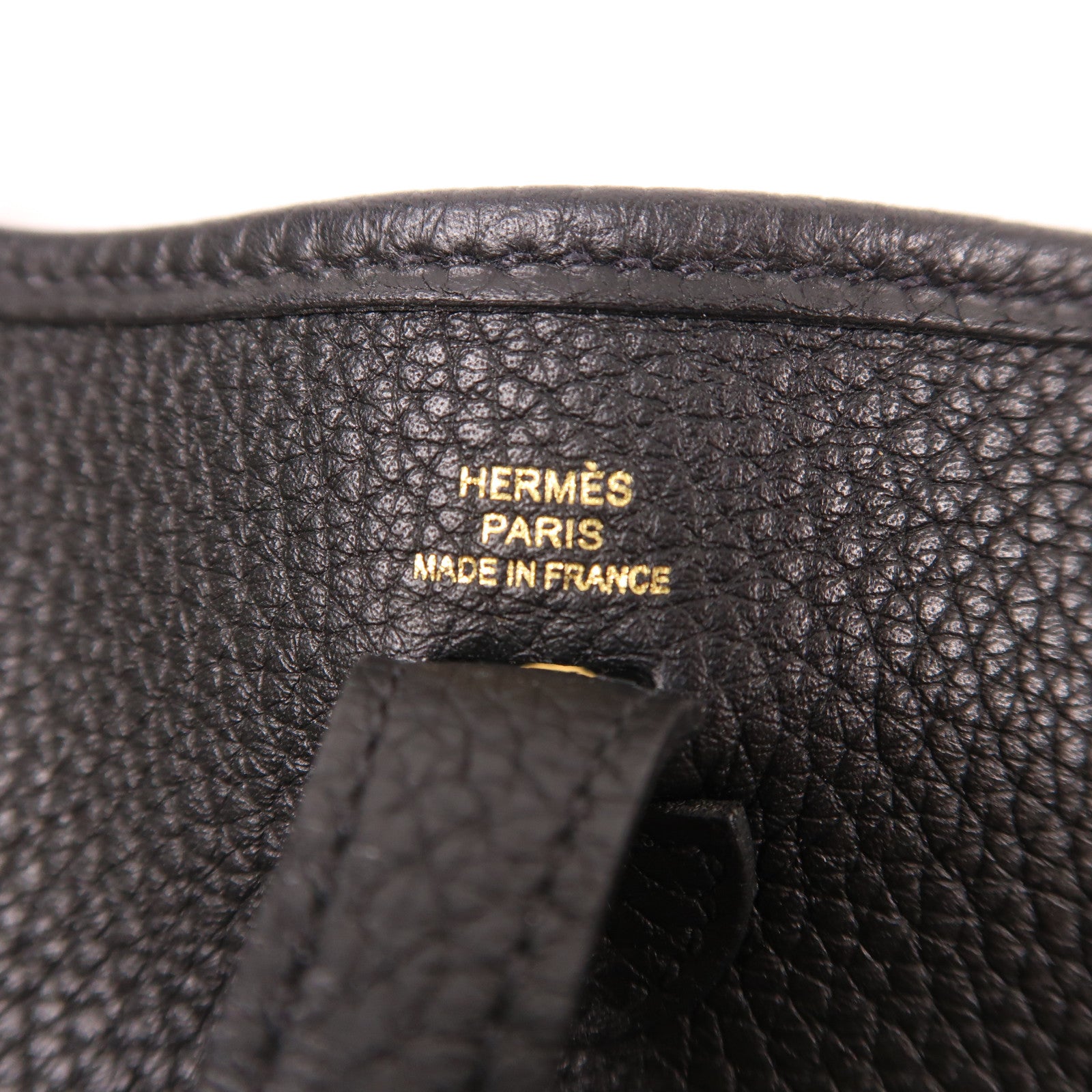 HERMES Clemence皮革Evelyne TPM金扣肩背袋黑色