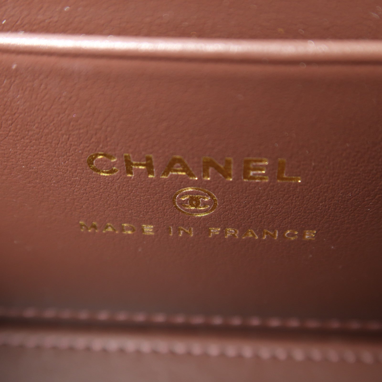 CHANEL 牛皮皮革Vanity Case金扣鏈帶肩背袋黑色