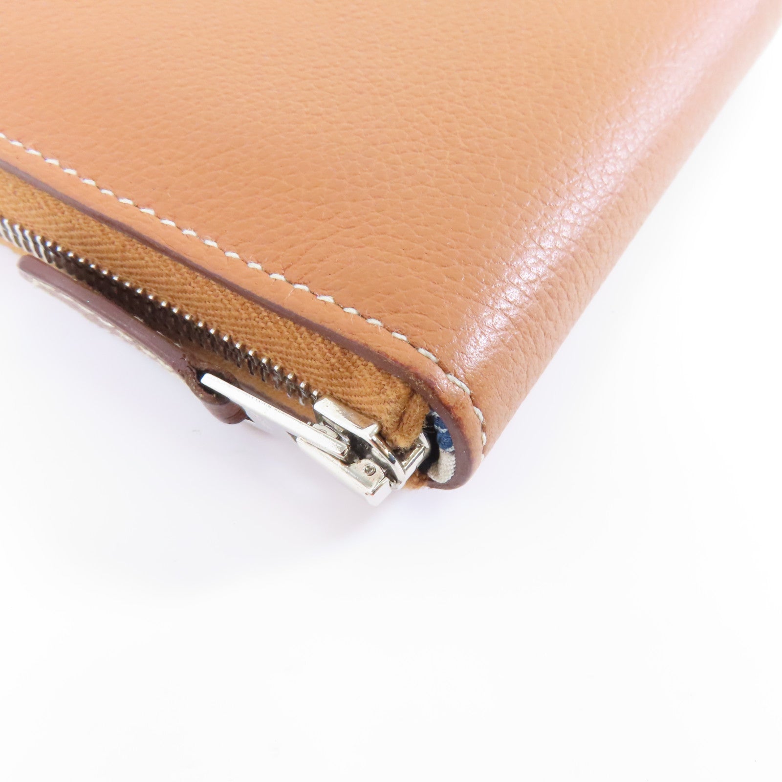 HERMES Evercolor皮革Silk in Compact Wallet銀扣錢包37 Gold經典駝色